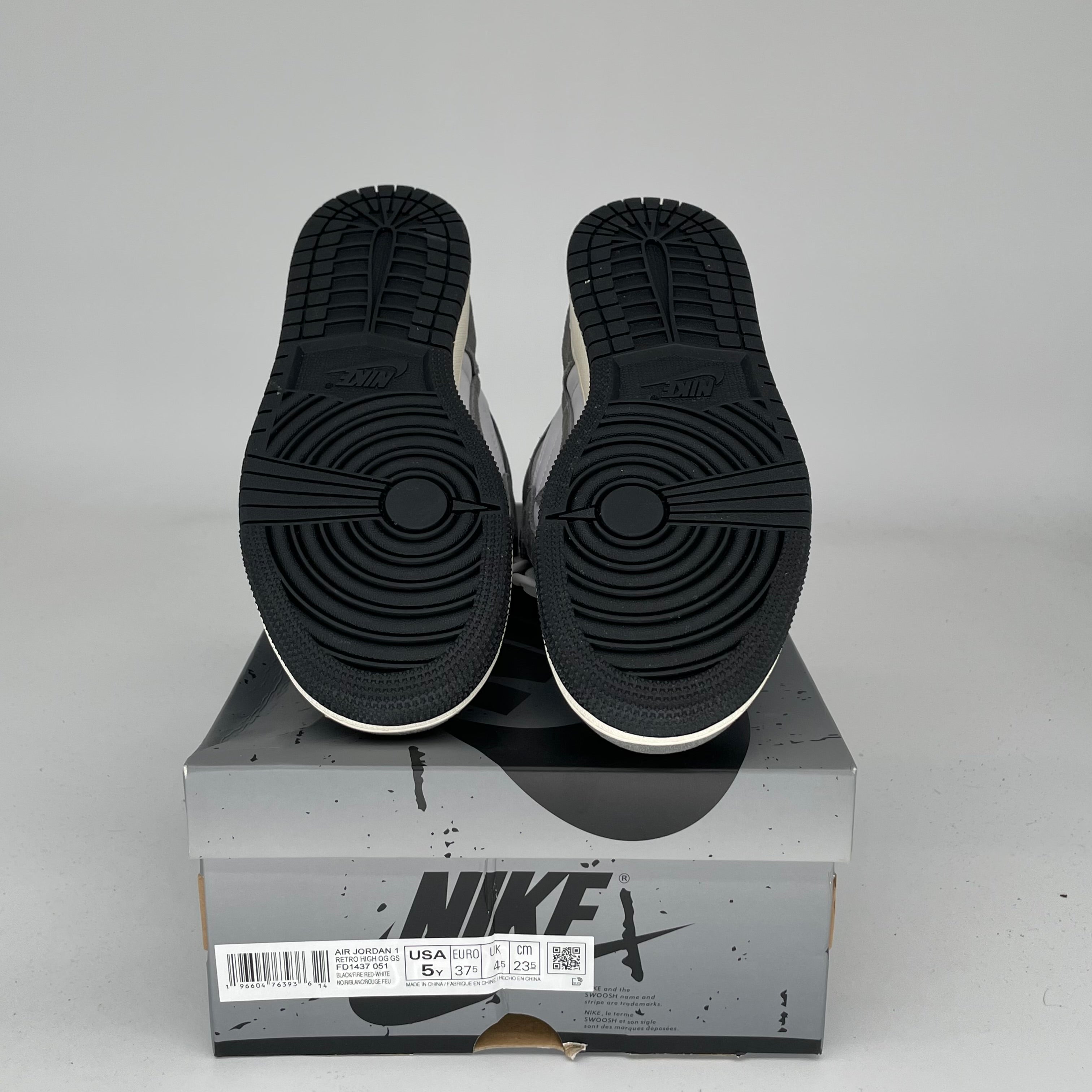 AIR JORDAN 1 WASHED BLACK SIZE 5Y FD1437-051
