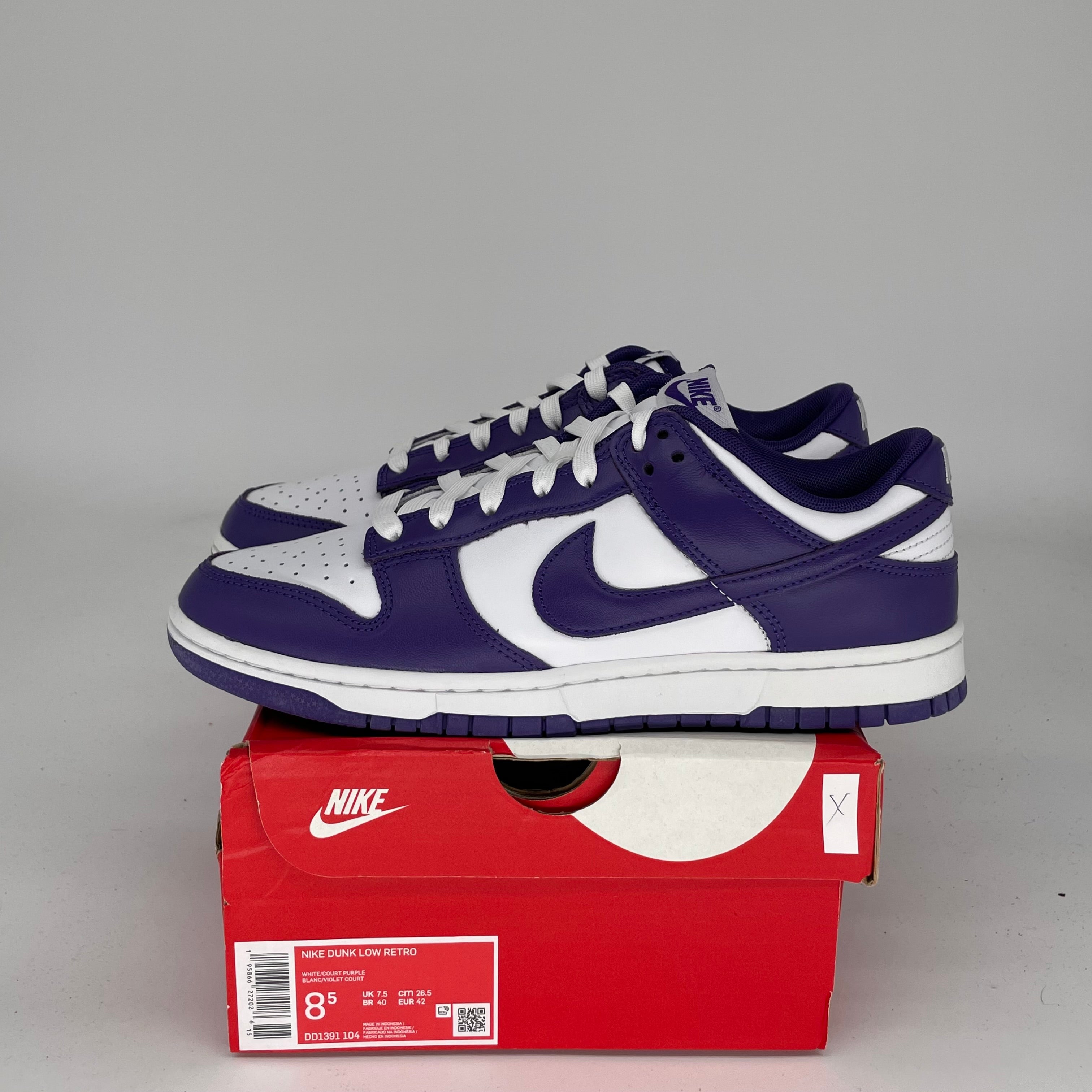 NIKE DUNK LOW CHAMPIONSHIP COURT PURPLE SIZE 8.5 DD1391-104