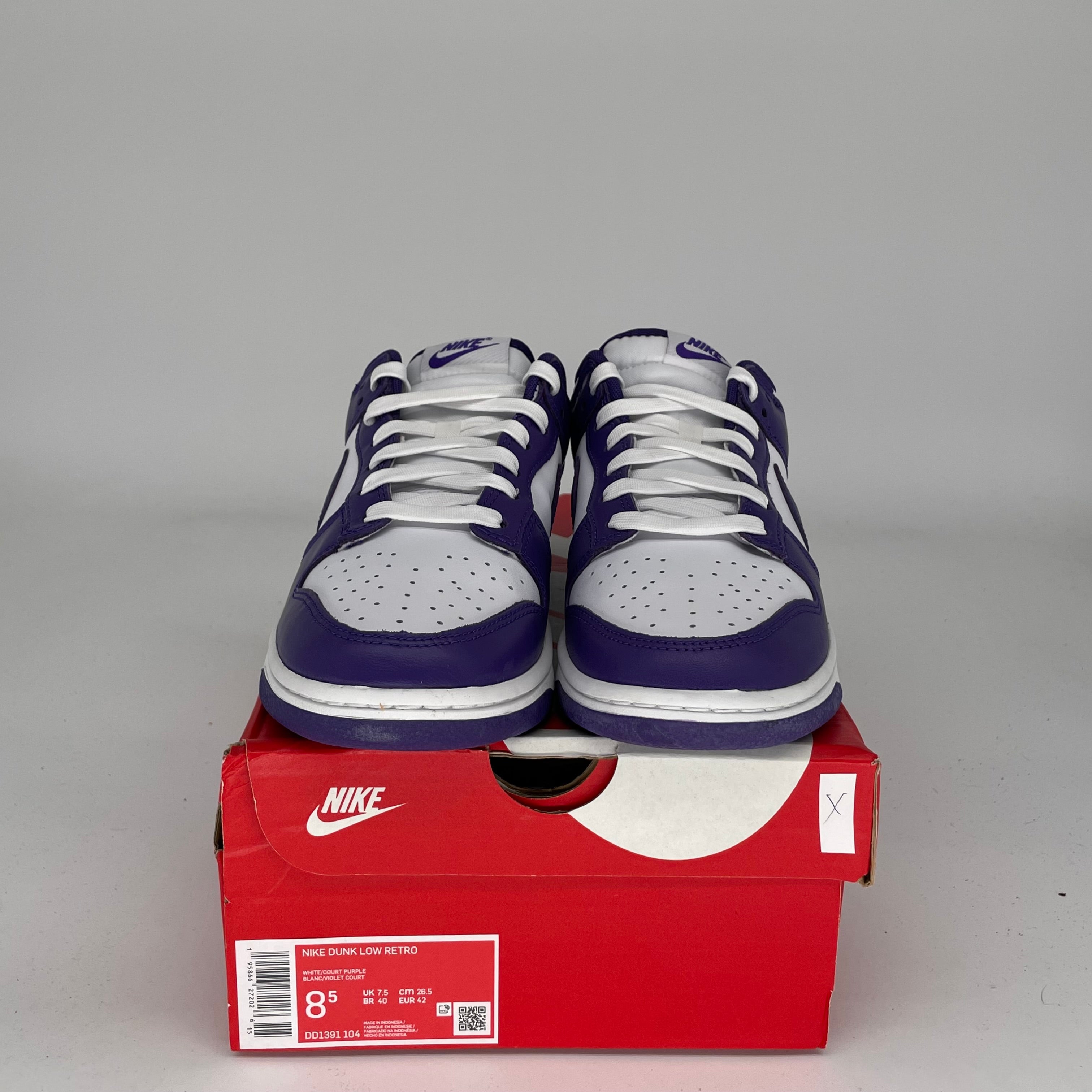 NIKE DUNK LOW CHAMPIONSHIP COURT PURPLE SIZE 8.5 DD1391-104