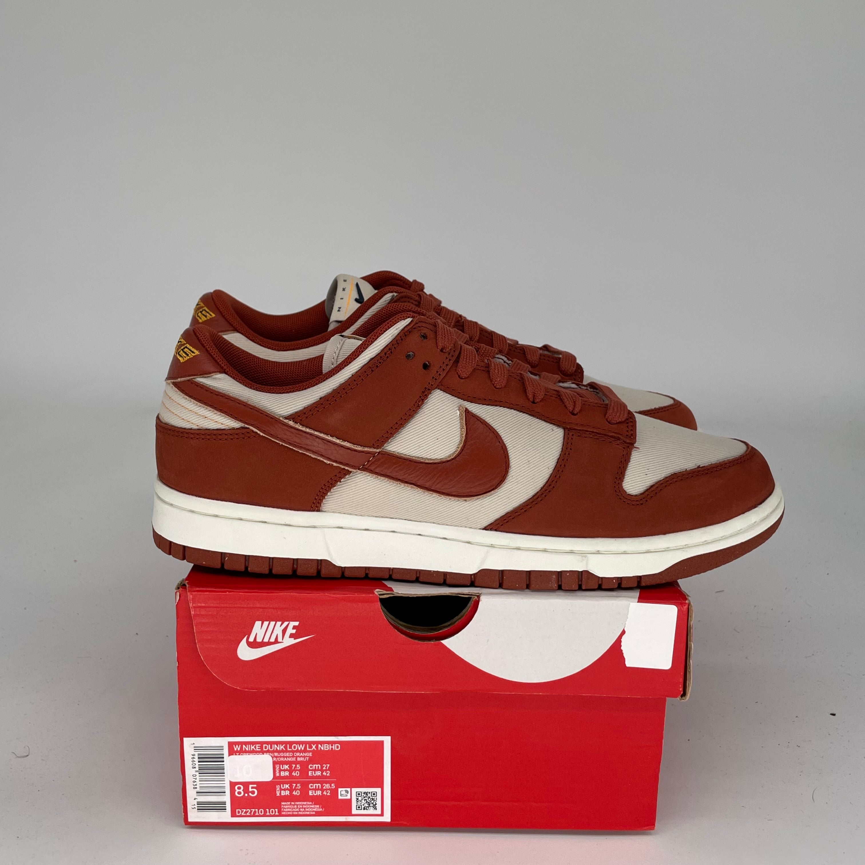 NIKE DUNK LOW LIGHT OREWOOD BROWN RUGGED ORANGE W SIZE 8.5/10W DZ2710-101