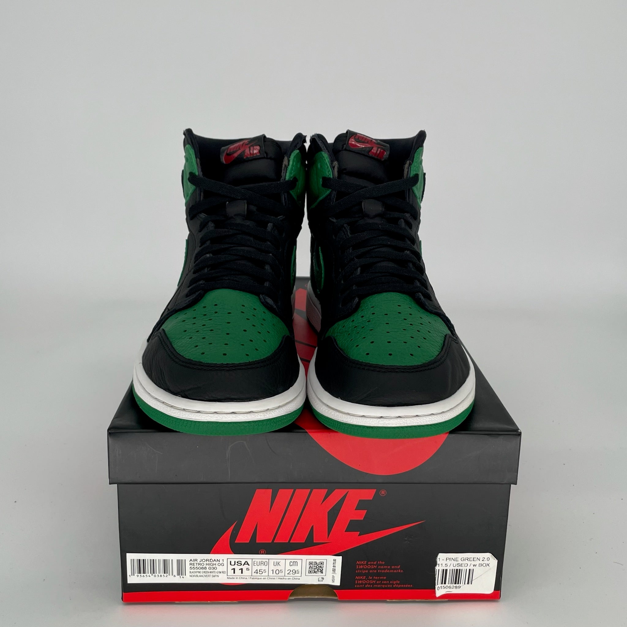 AIR JORDAN 1 PINE GREEN BLACK SIZE 11.5 555088-030