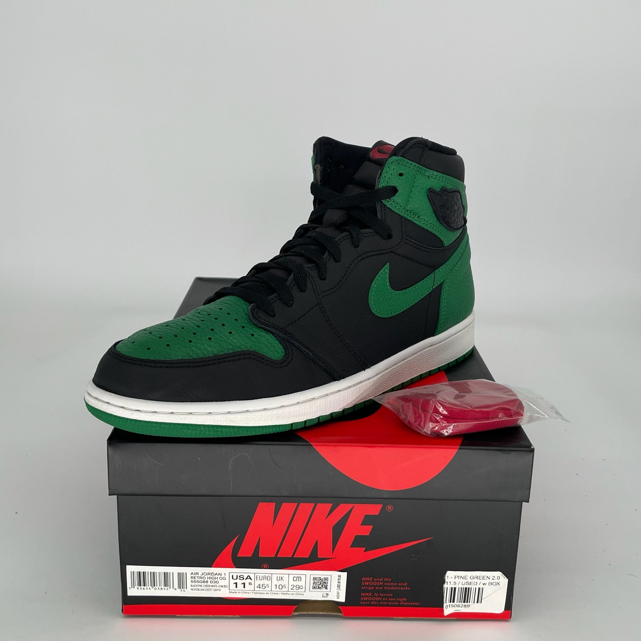 AIR JORDAN 1 PINE GREEN BLACK SIZE 11.5 555088-030