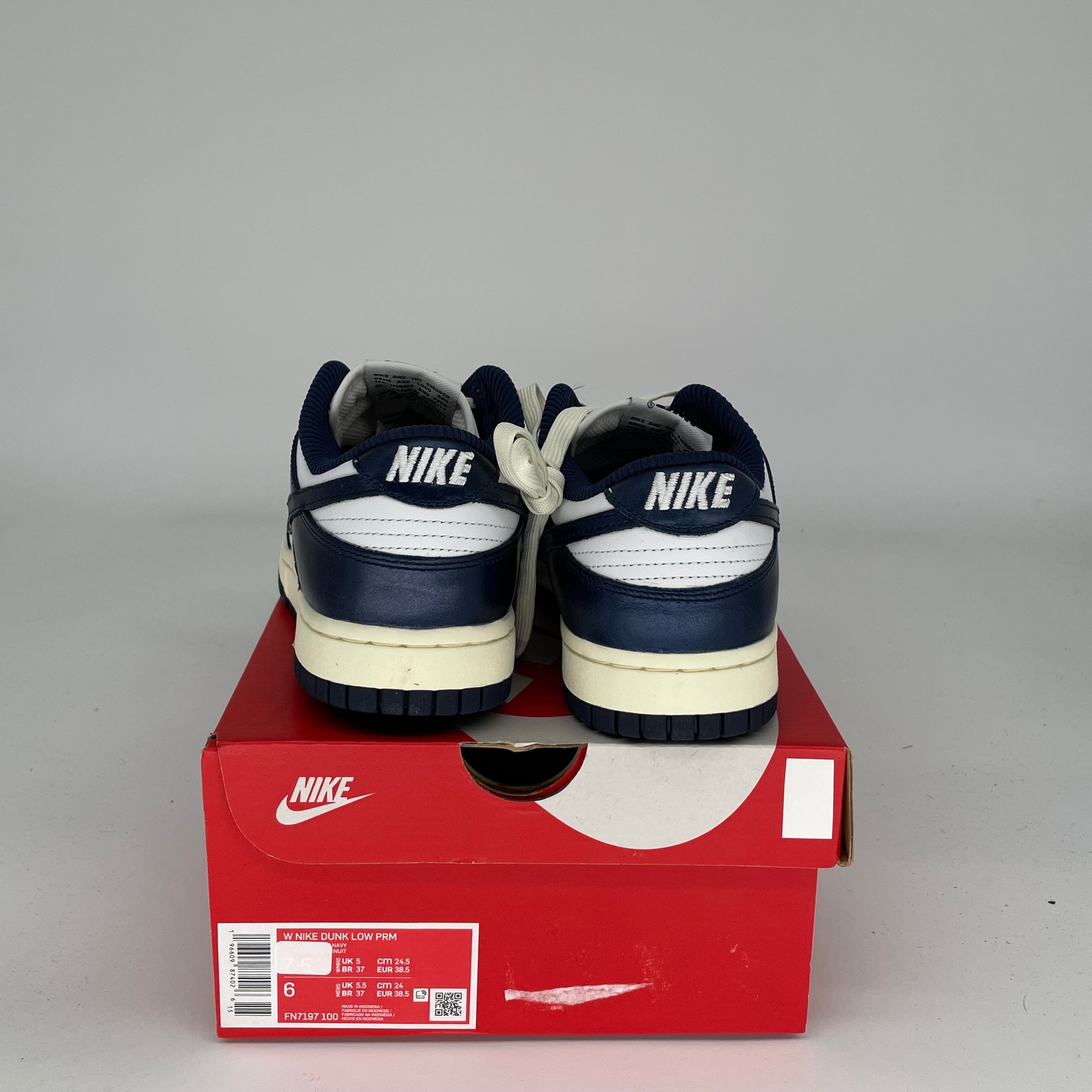 NIKE DUNK LOW VINTAGE NAVY W SIZE 6/7.5W FN7197-100