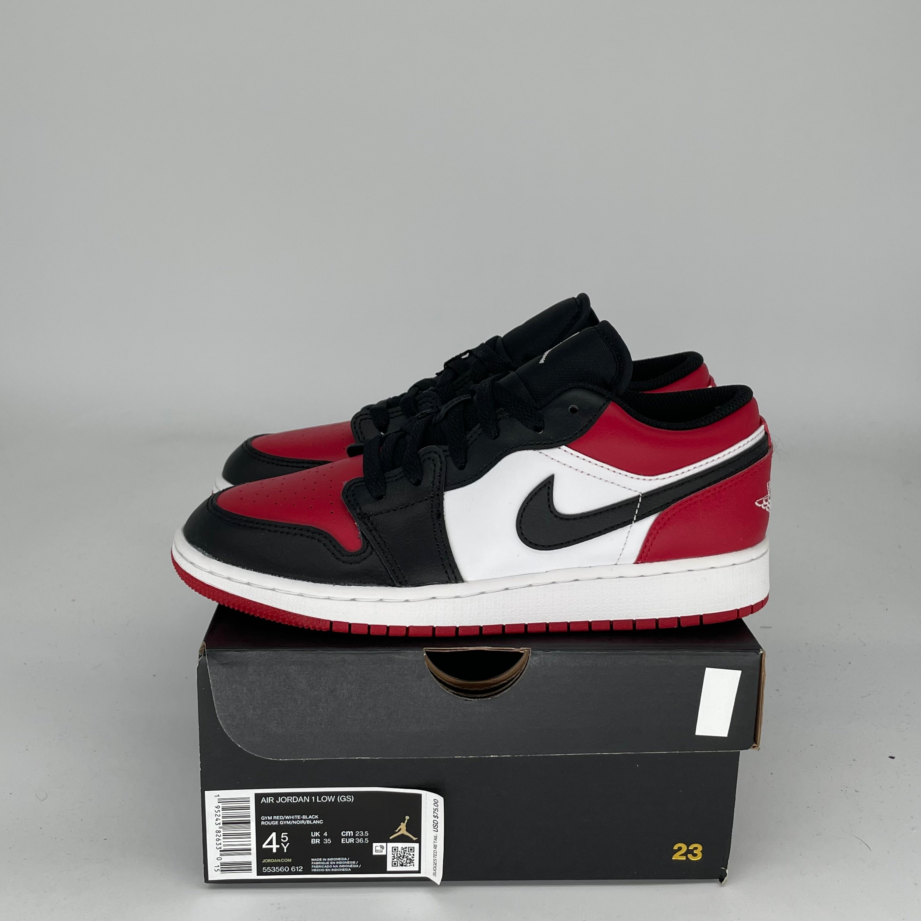 AIR JORDAN 1 BRED TOE SIZE 4.5Y 553560-612