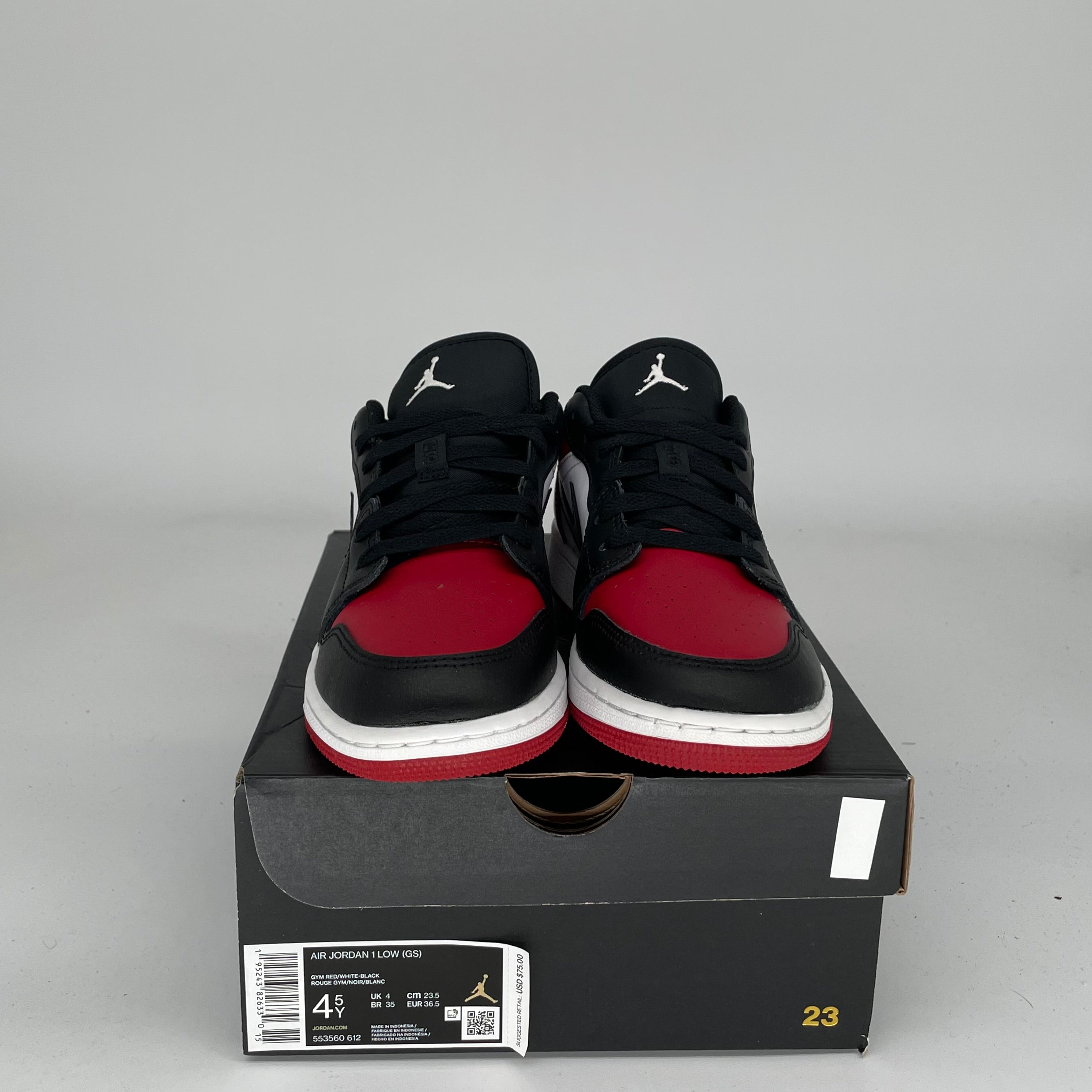 AIR JORDAN 1 BRED TOE SIZE 4.5Y 553560-612