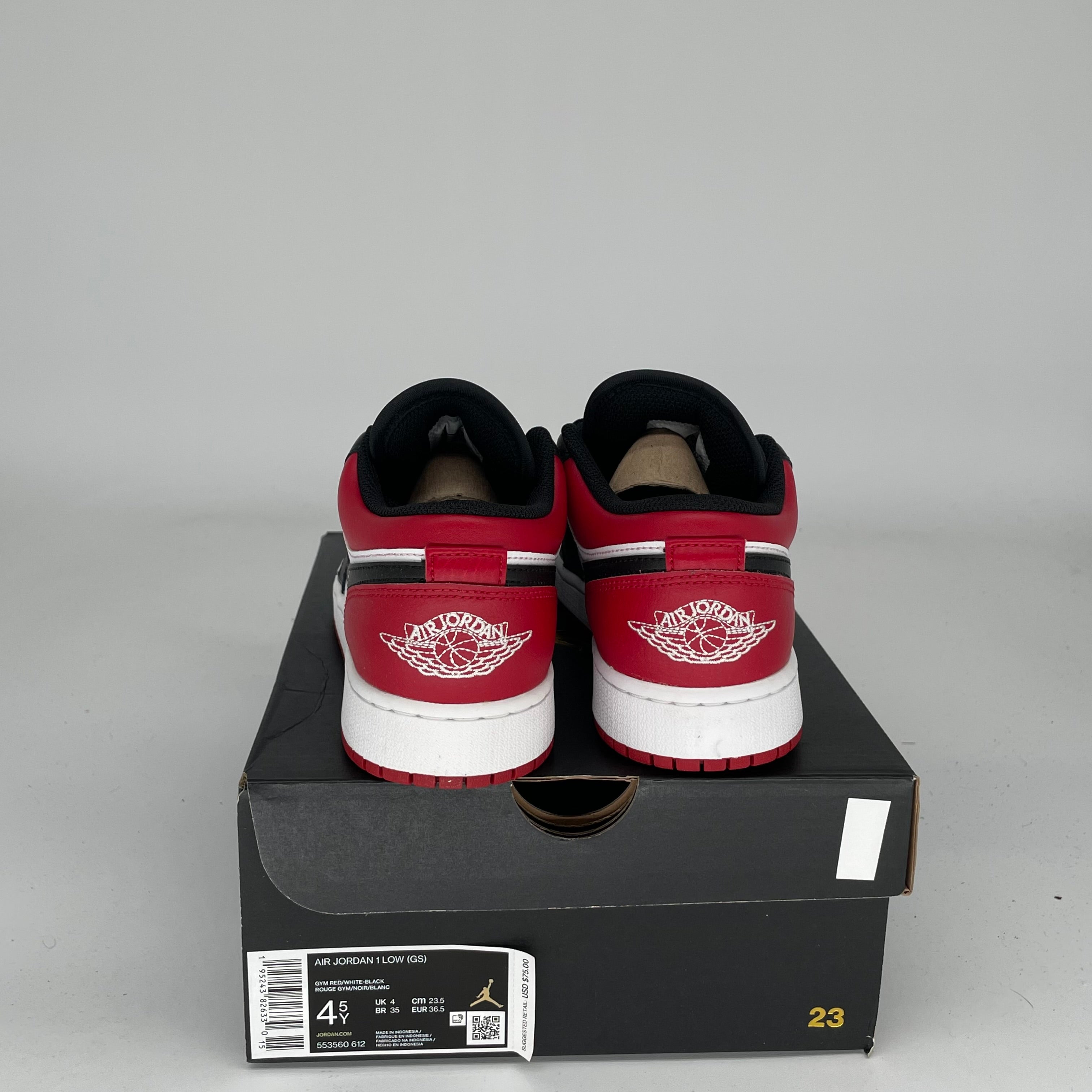 AIR JORDAN 1 BRED TOE SIZE 4.5Y 553560-612