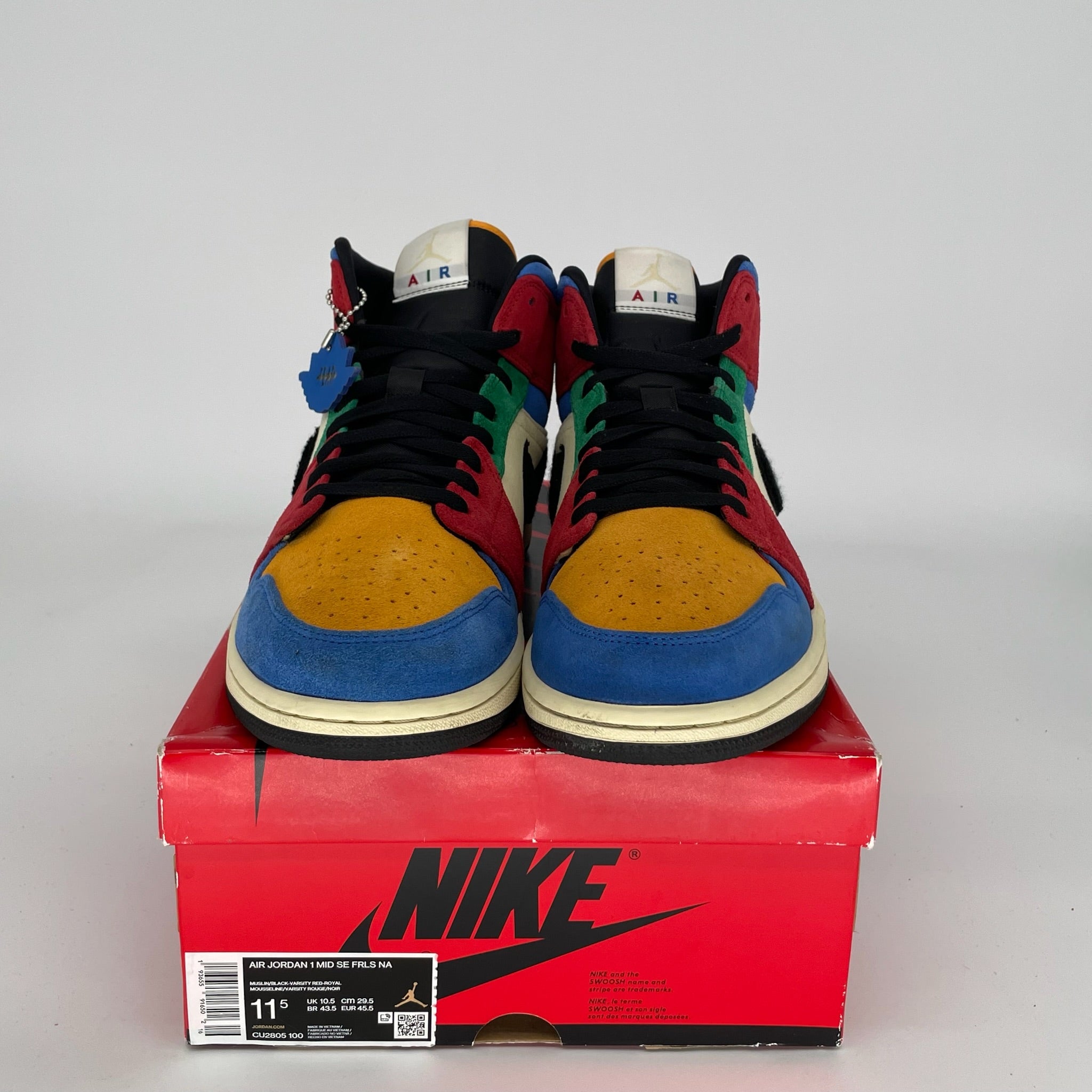 AIR JORDAN 1 MID FEARLESS BLUE THE GREAT SIZE 11.5 CU2805-100