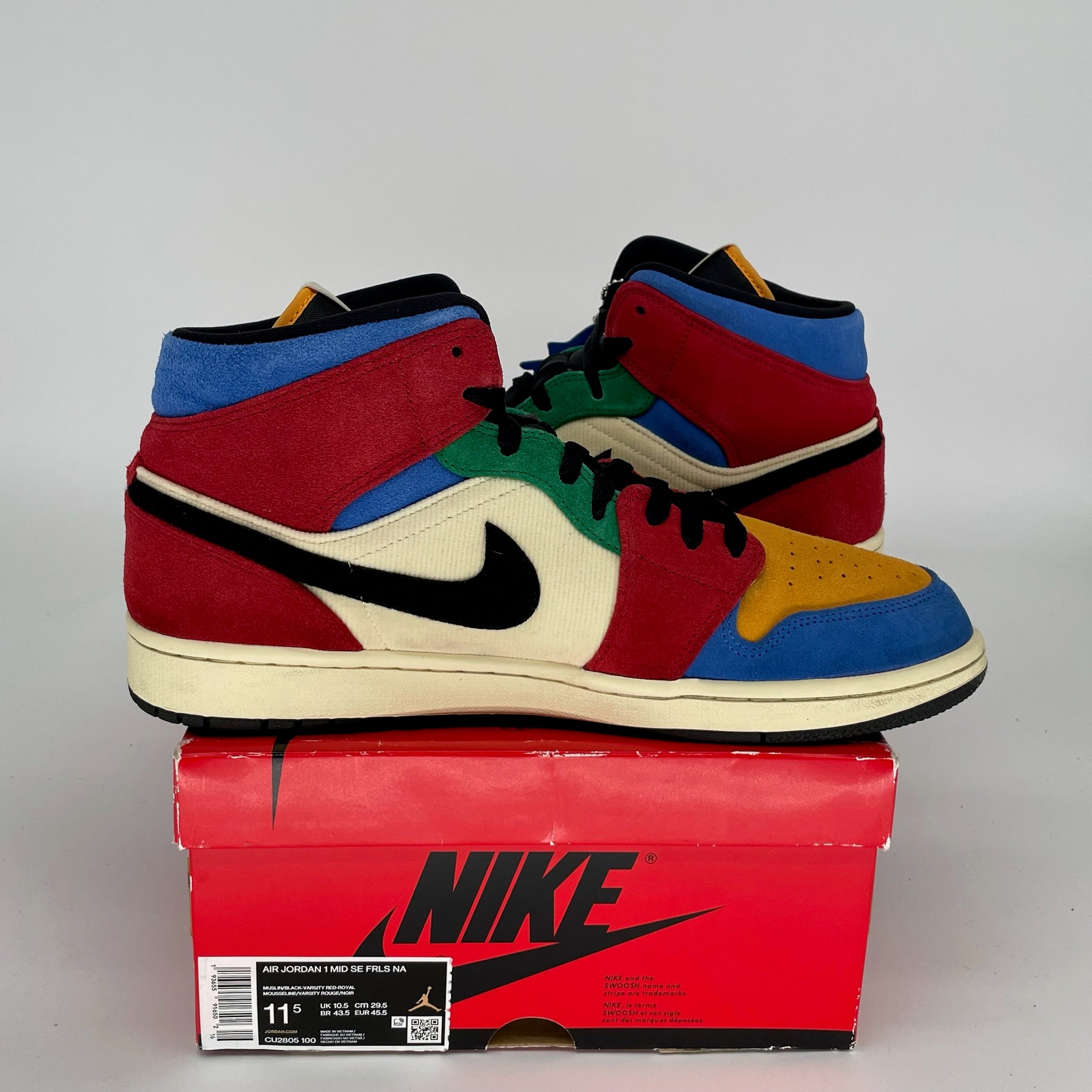 AIR JORDAN 1 MID FEARLESS BLUE THE GREAT SIZE 11.5 CU2805-100