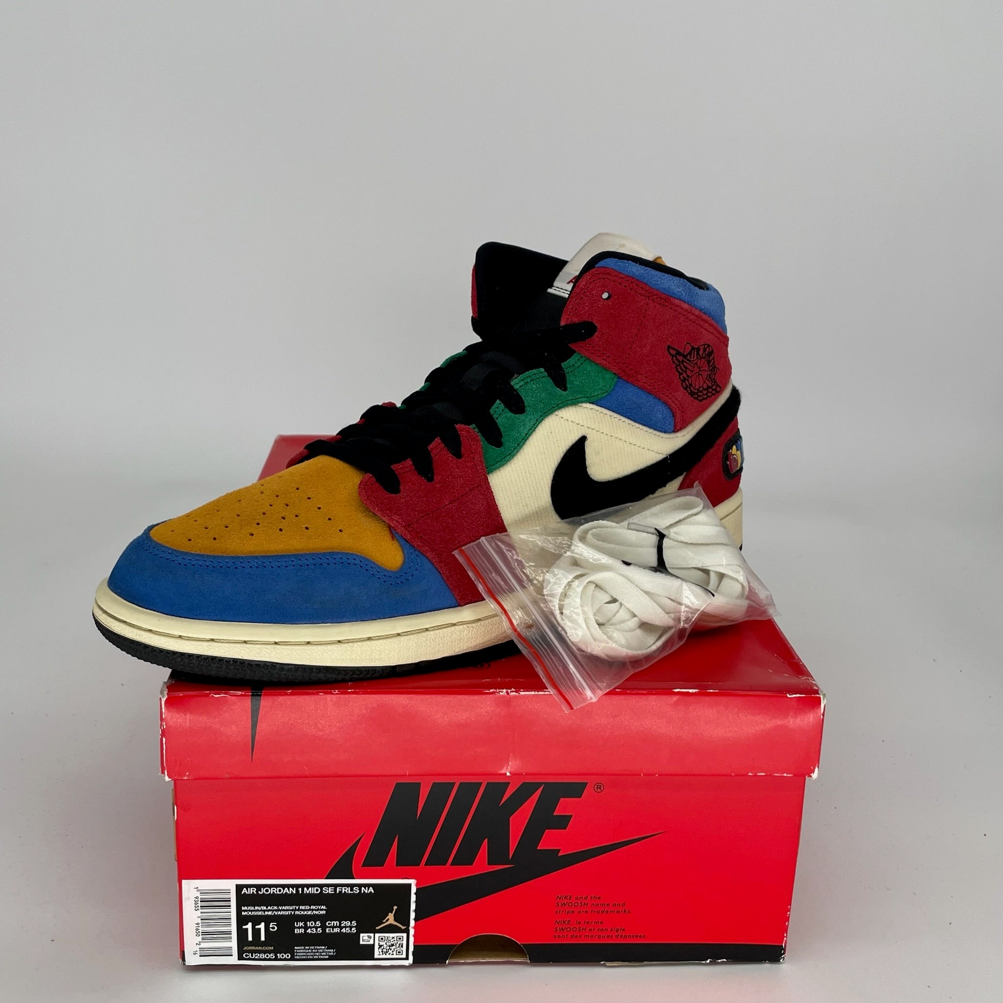 AIR JORDAN 1 MID FEARLESS BLUE THE GREAT SIZE 11.5 CU2805-100