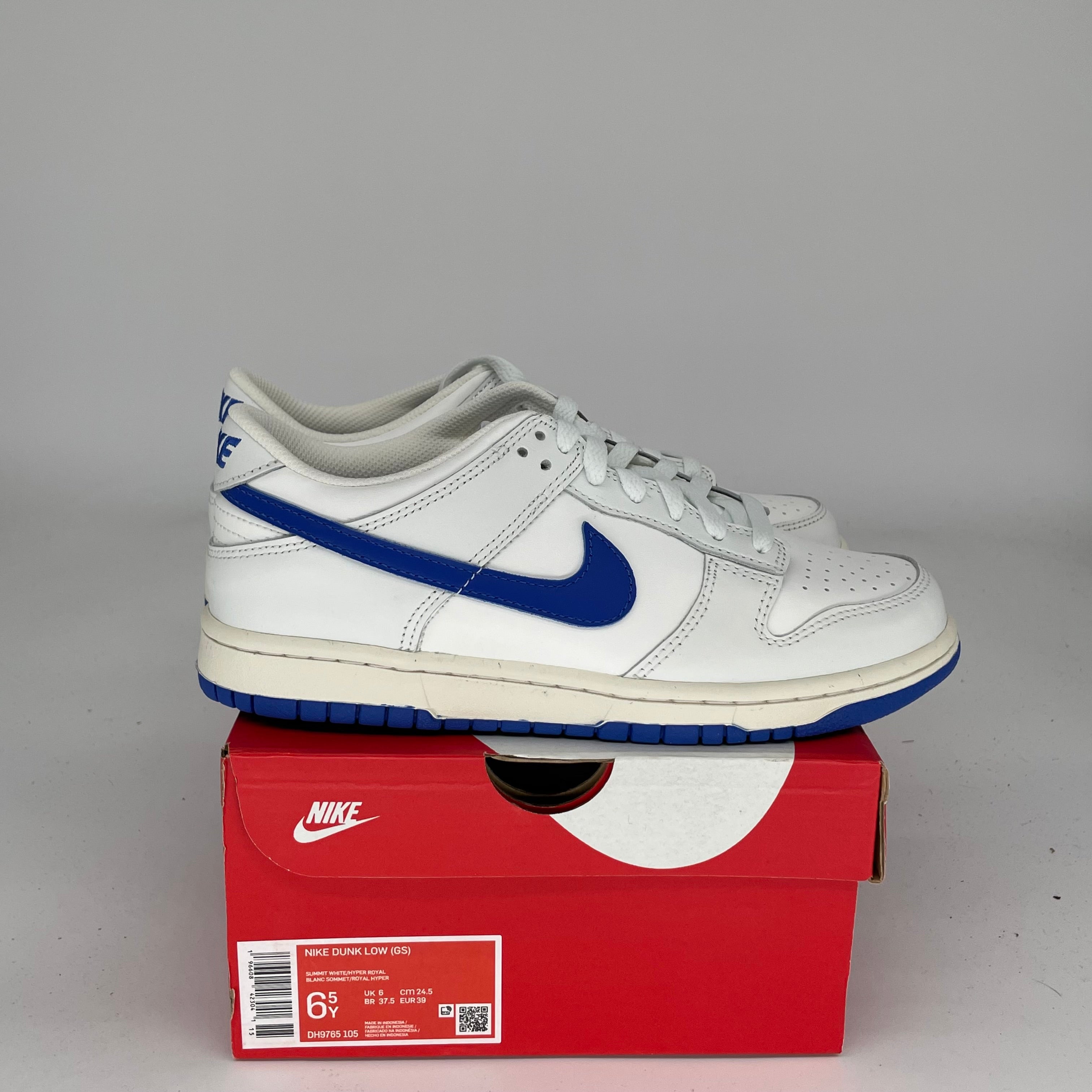 NIKE DUNK LOW SUMMIT WHITE HYPER ROYAL SIZE 6.5Y DH9765-105