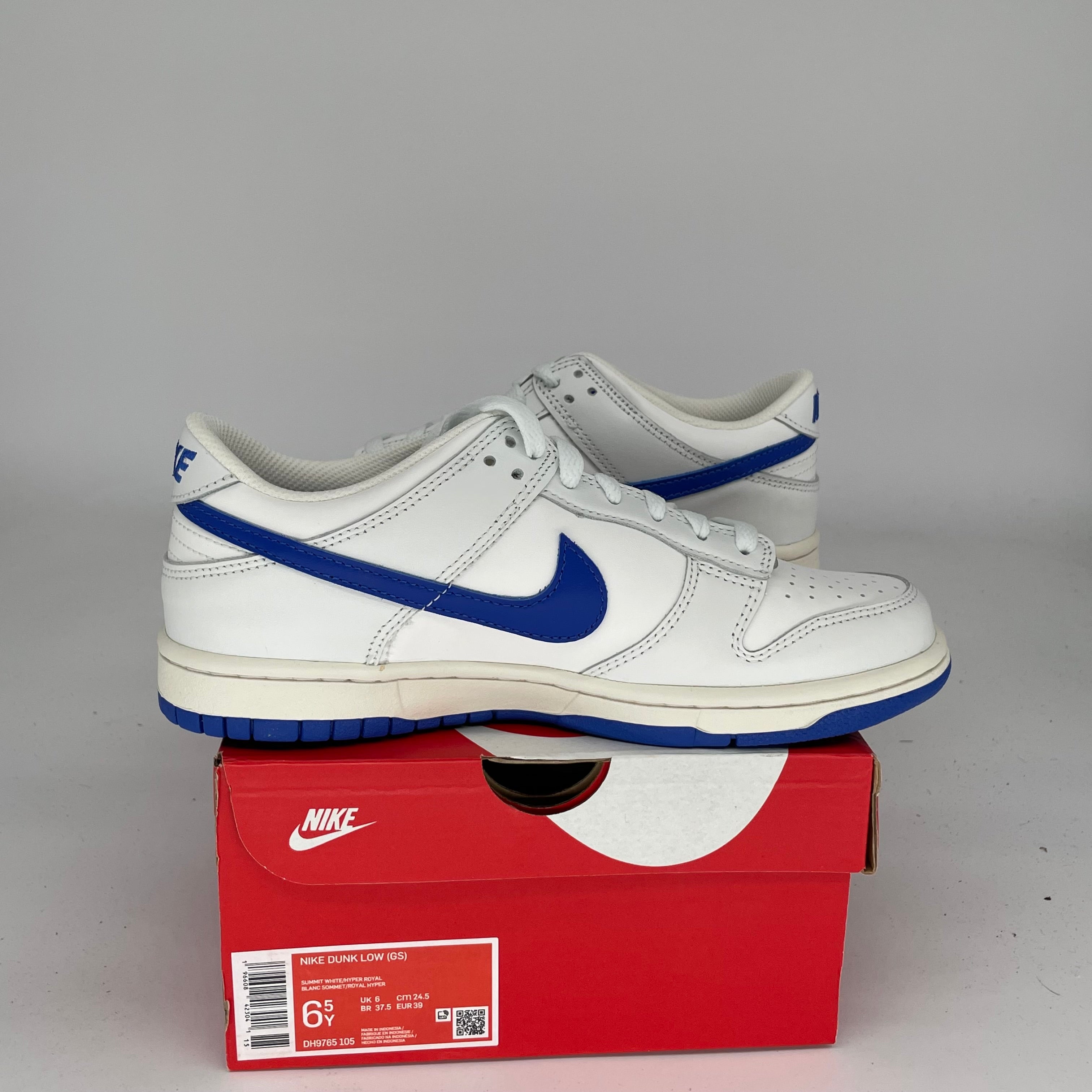 NIKE DUNK LOW SUMMIT WHITE HYPER ROYAL SIZE 6.5Y DH9765-105