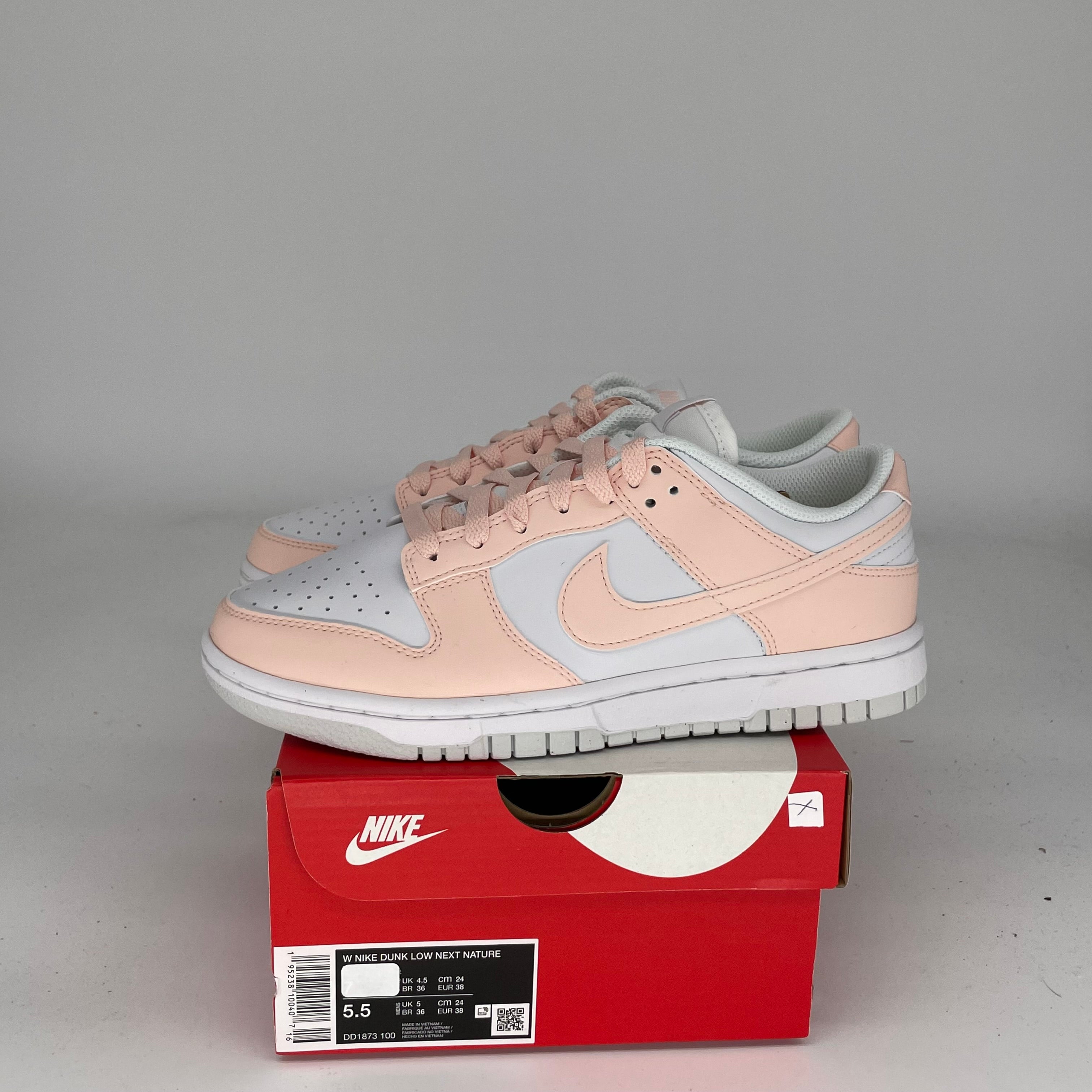 NIKE DUNK LOW NEXT NATURE PALE CORAL W SIZE 5.5/7W DD1873-100