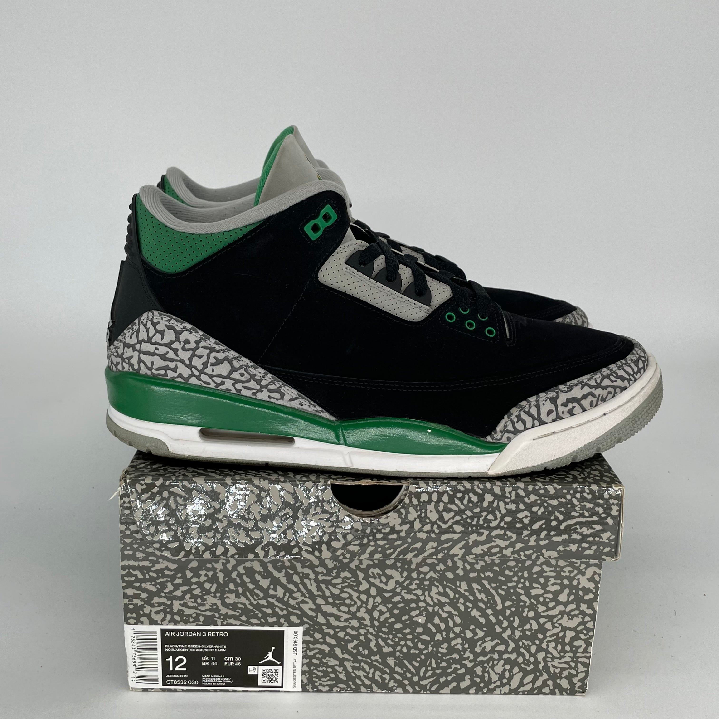 AIR JORDAN 3 PINE GREEN SIZE 12 CT8532-030