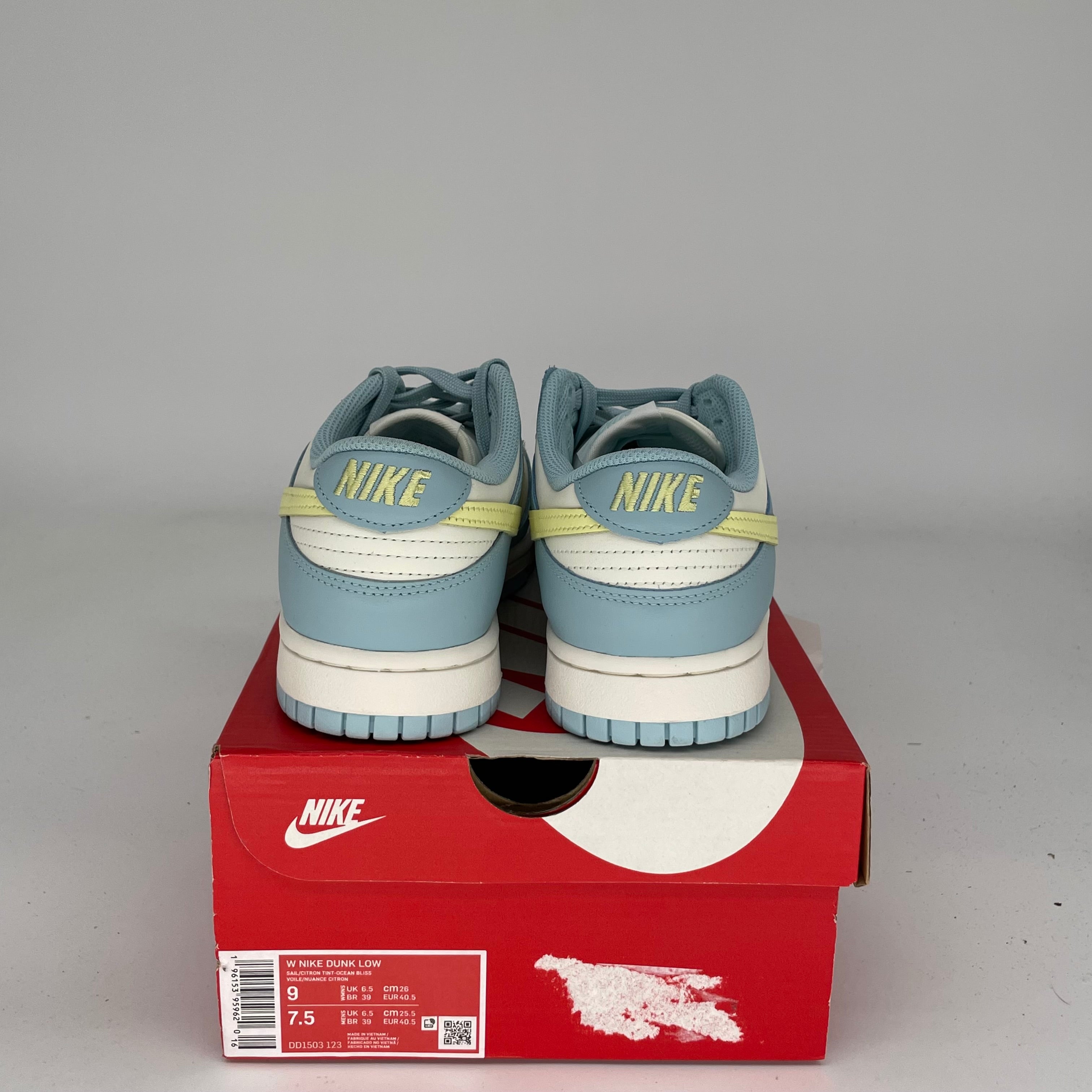 NIKE DUNK LOW OCEAN BLISS CITRON TINT W SIZE 7.5/9W DD1503-123