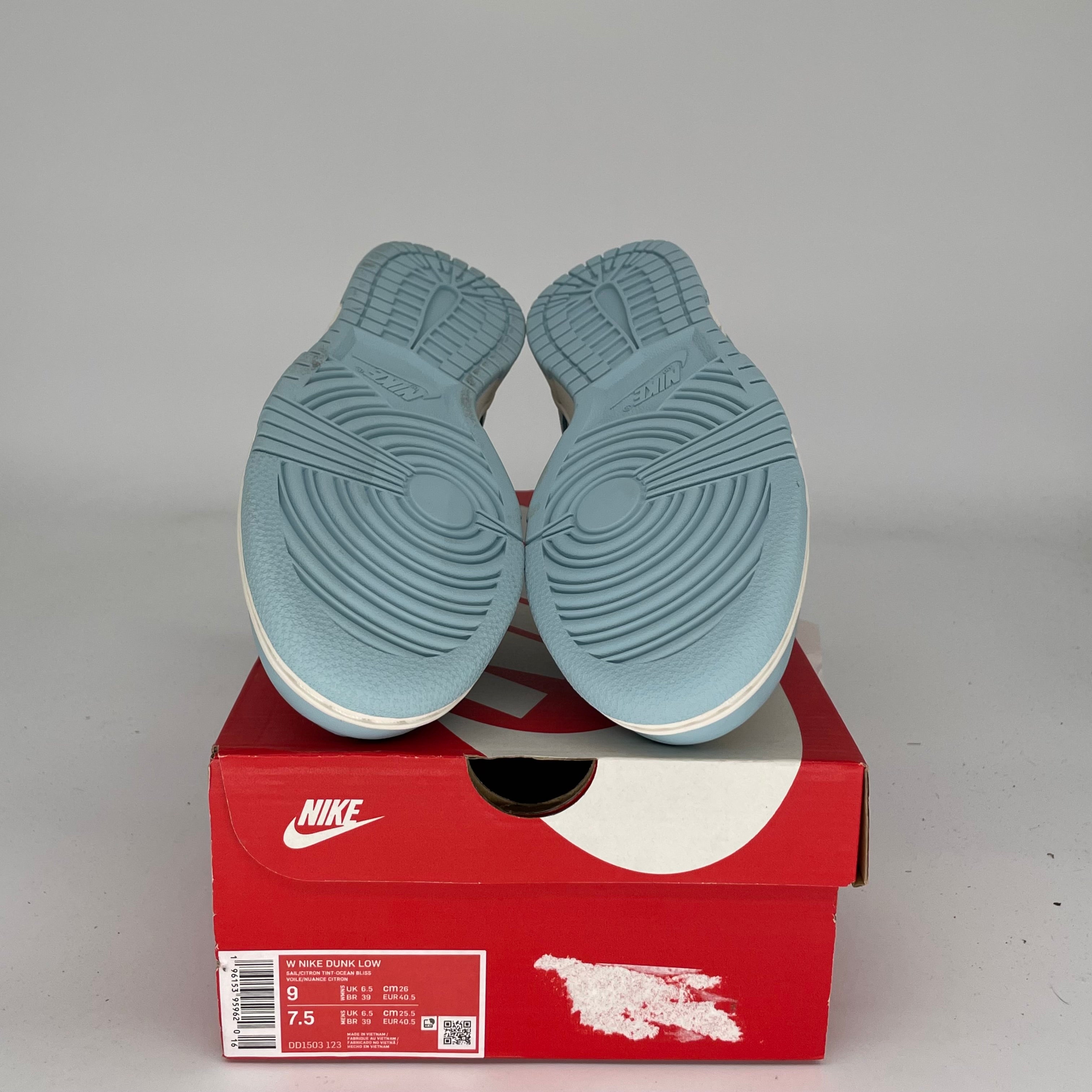 NIKE DUNK LOW OCEAN BLISS CITRON TINT W SIZE 7.5/9W DD1503-123