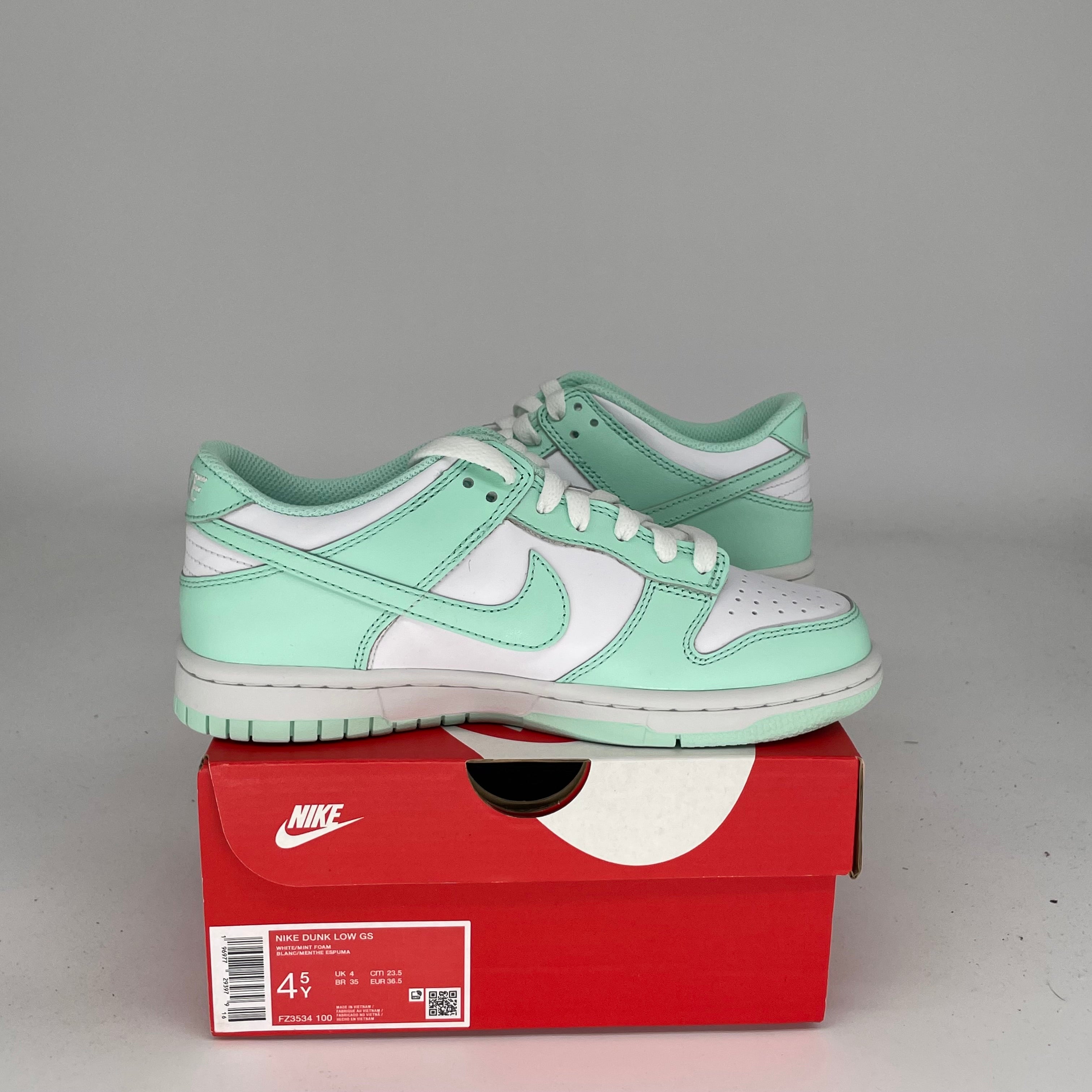 NIKE DUNK LOW MINT FOAM W SIZE 4.5Y FZ3534-100