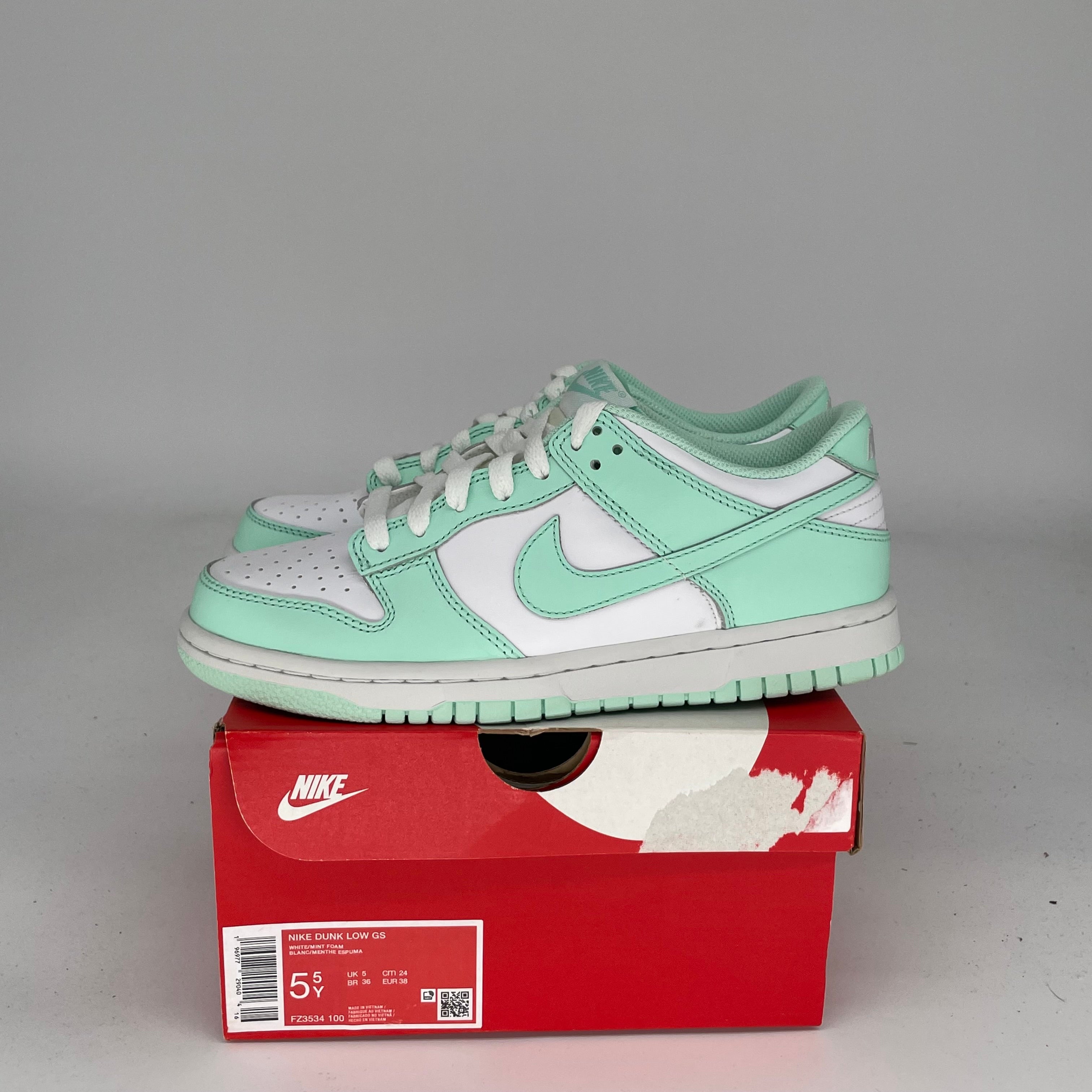 NIKE DUNK LOW MINT FOAM SIZE 5.5Y FZ3534-100