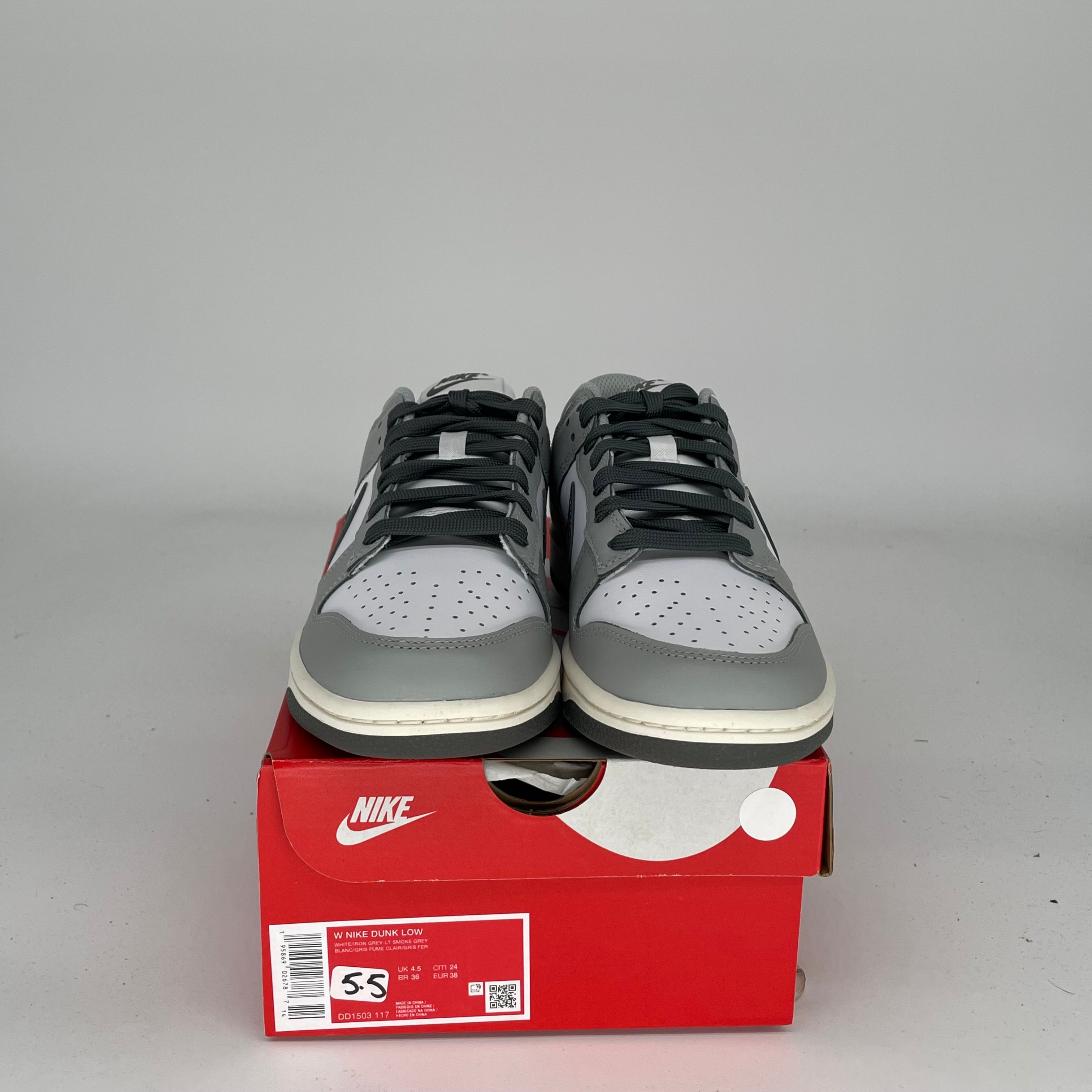 NIKE DUNK LOW LIGHT SMOKE GREY W SIZE 5.5/7W DD1503-117