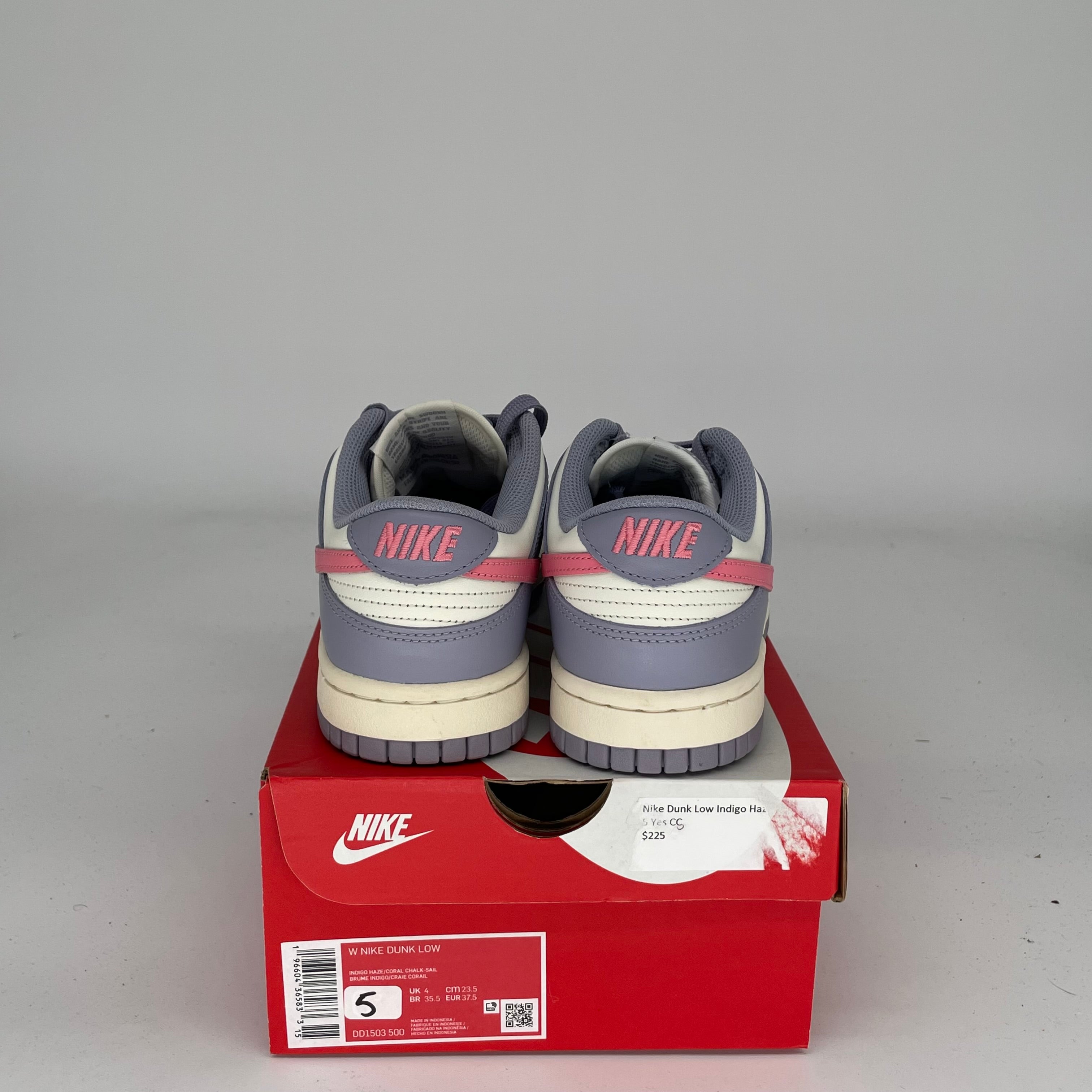 NIKE DUNK LOW INDIGO HAZE W SIZE 5/6.5W DD1503-500