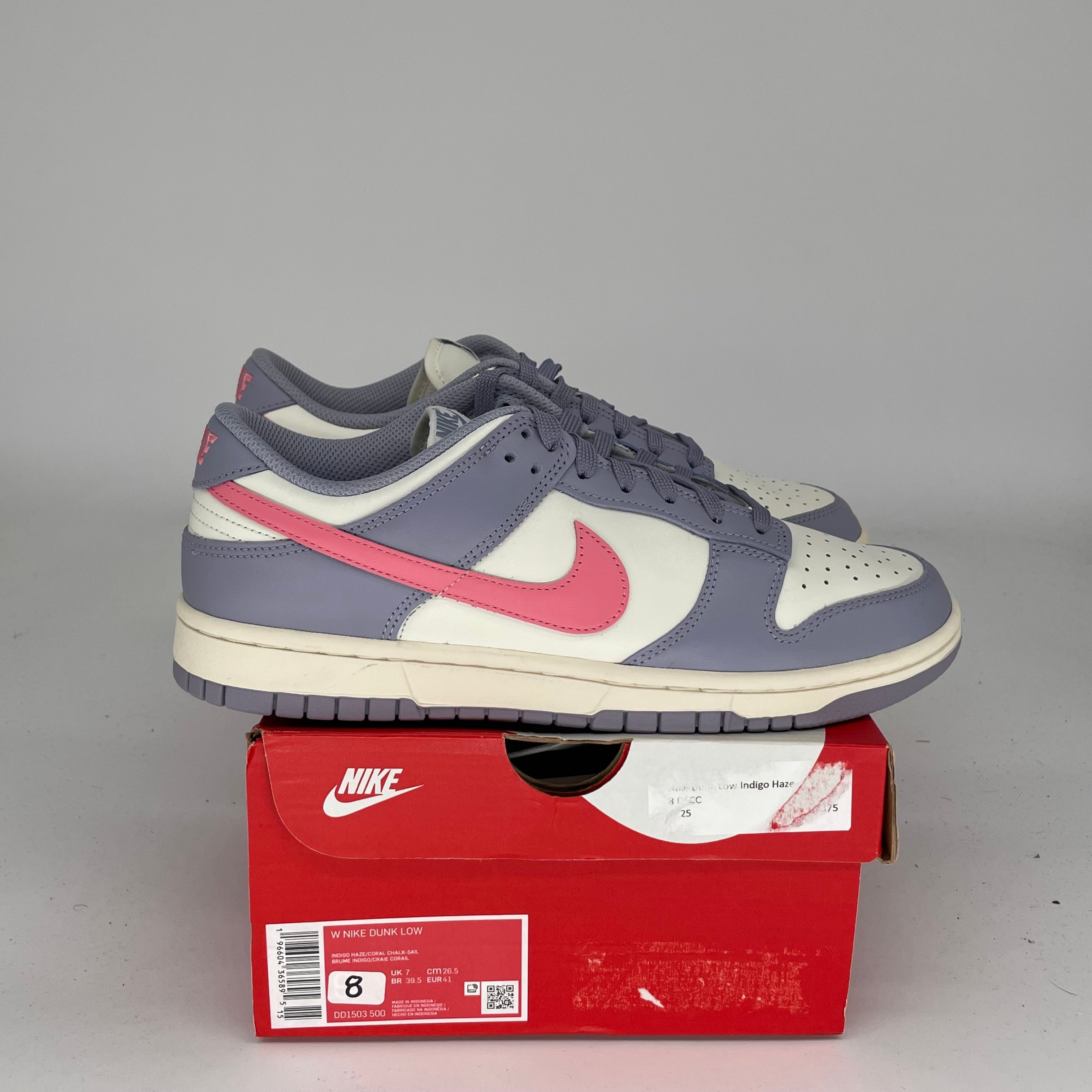 NIKE DUNK LOW INDIGO HAZE W SIZE 8/9.5W DD1503-500
