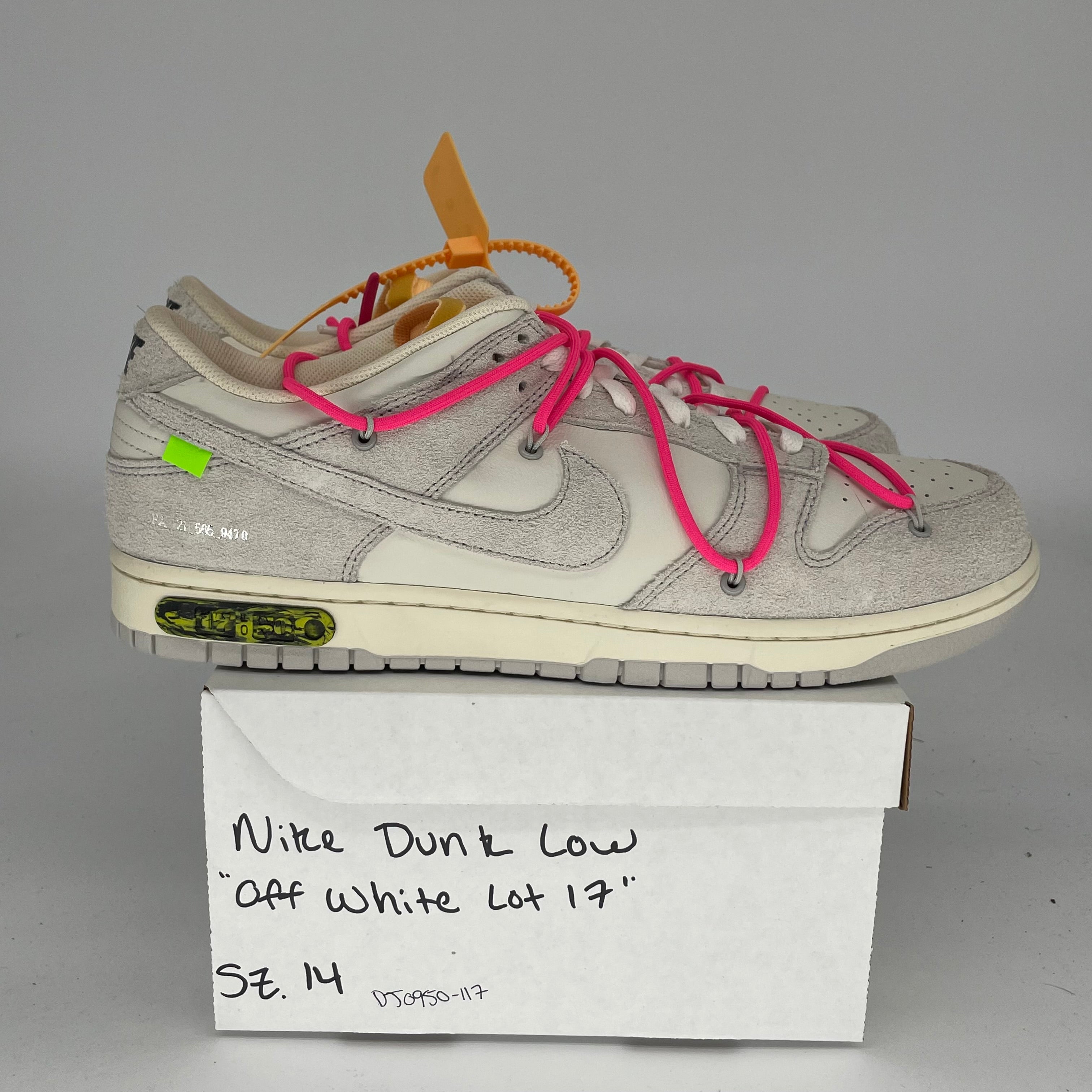 NIKE DUNK LOW OFF WHITE LOT 17 SIZE 14 DJ0950-117