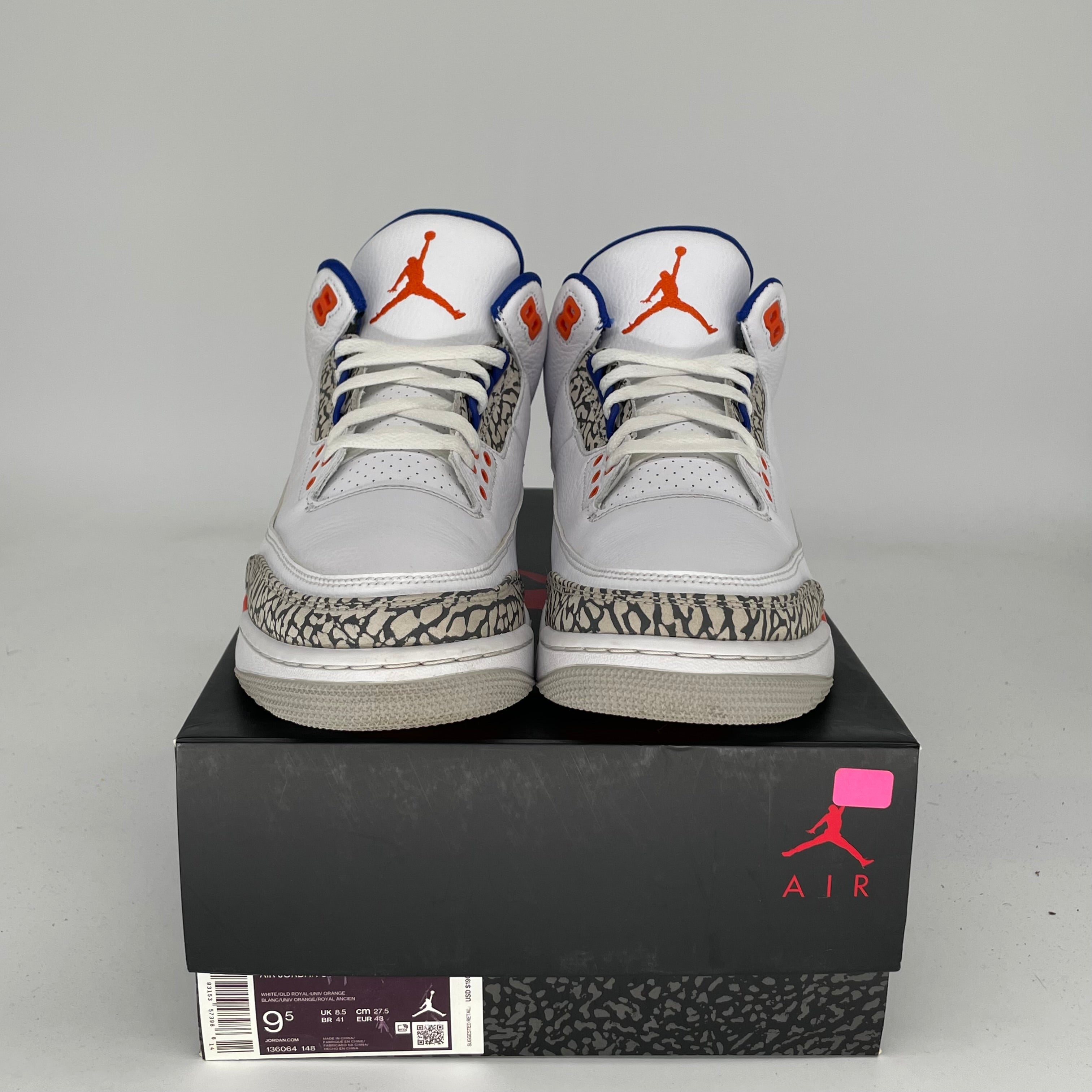 AIR JORDAN 3 KNICKS SIZE 9.5 136064-148