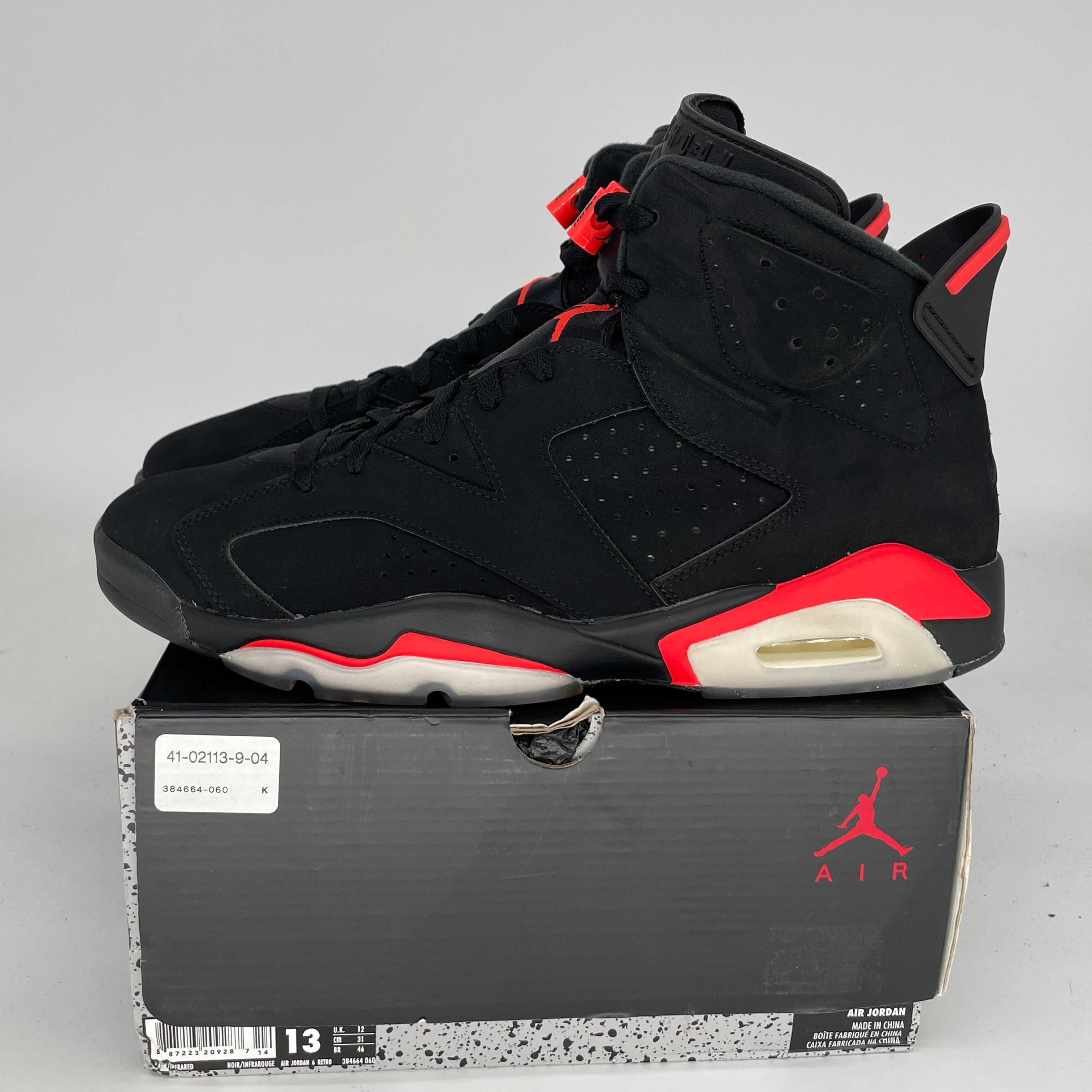 AIR JORDAN 6 BLACK INFRARED SIZE 13 384664-060