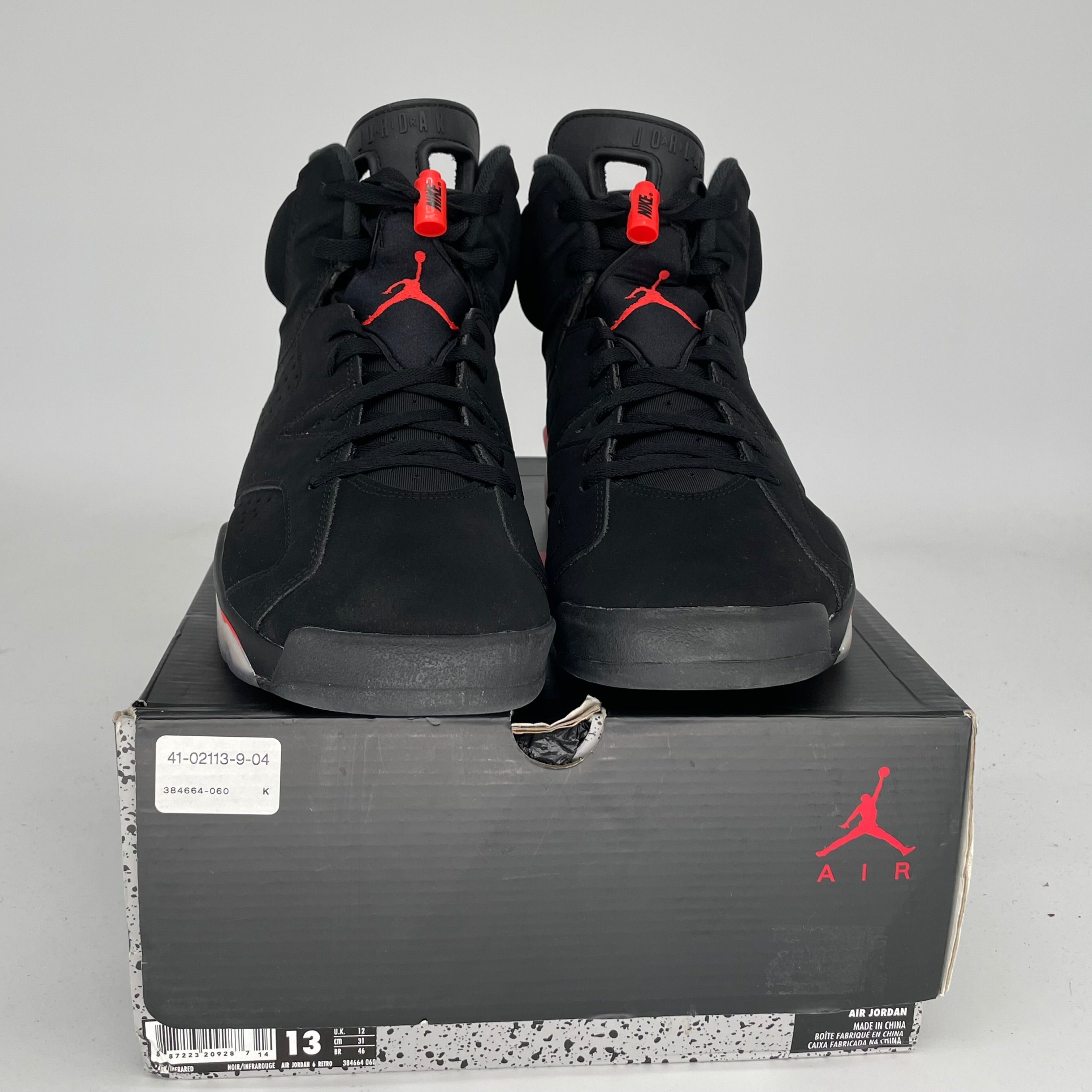 AIR JORDAN 6 BLACK INFRARED SIZE 13 384664-060