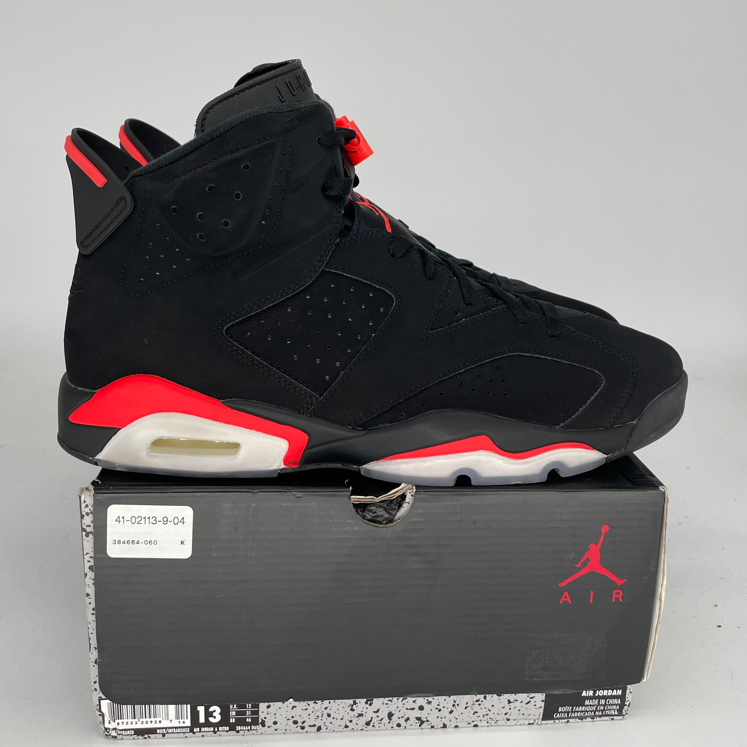 AIR JORDAN 6 BLACK INFRARED SIZE 13 384664-060