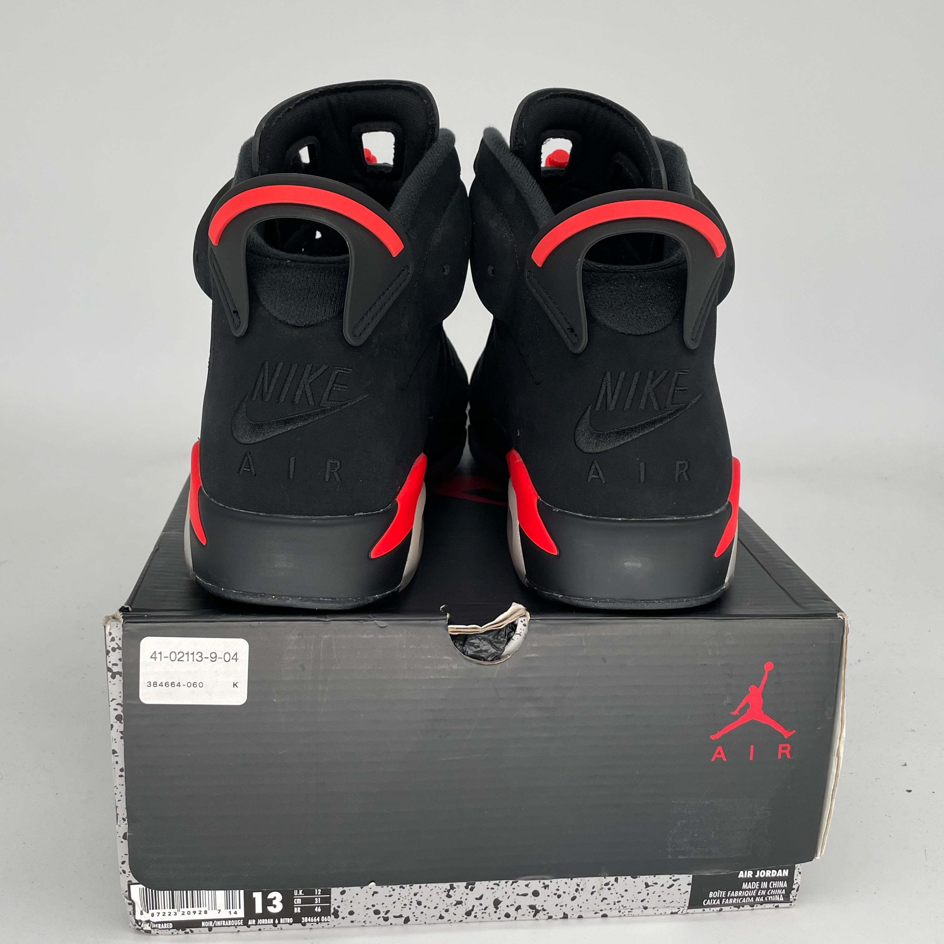 AIR JORDAN 6 BLACK INFRARED SIZE 13 384664-060