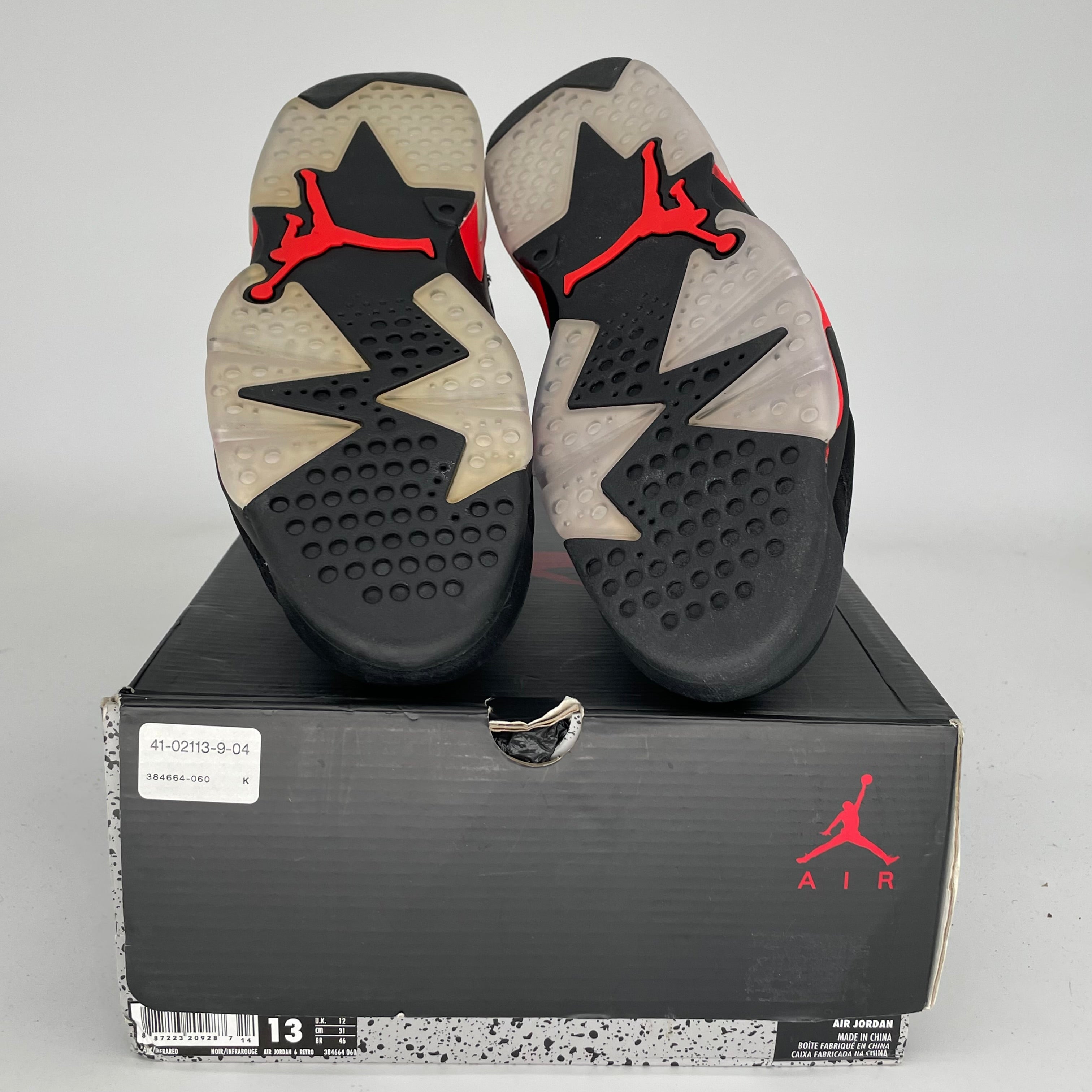 AIR JORDAN 6 BLACK INFRARED SIZE 13 384664-060