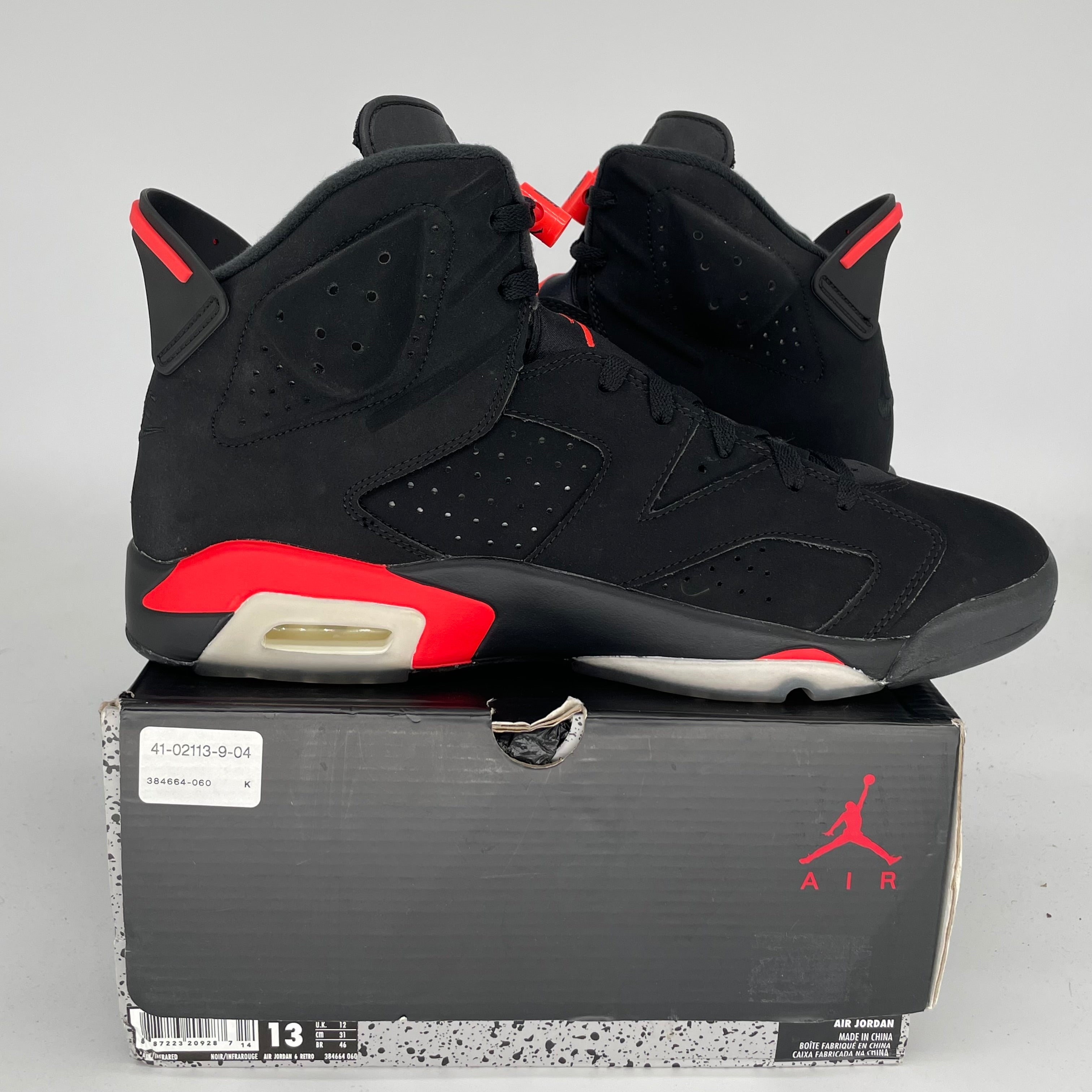 AIR JORDAN 6 BLACK INFRARED SIZE 13 384664-060