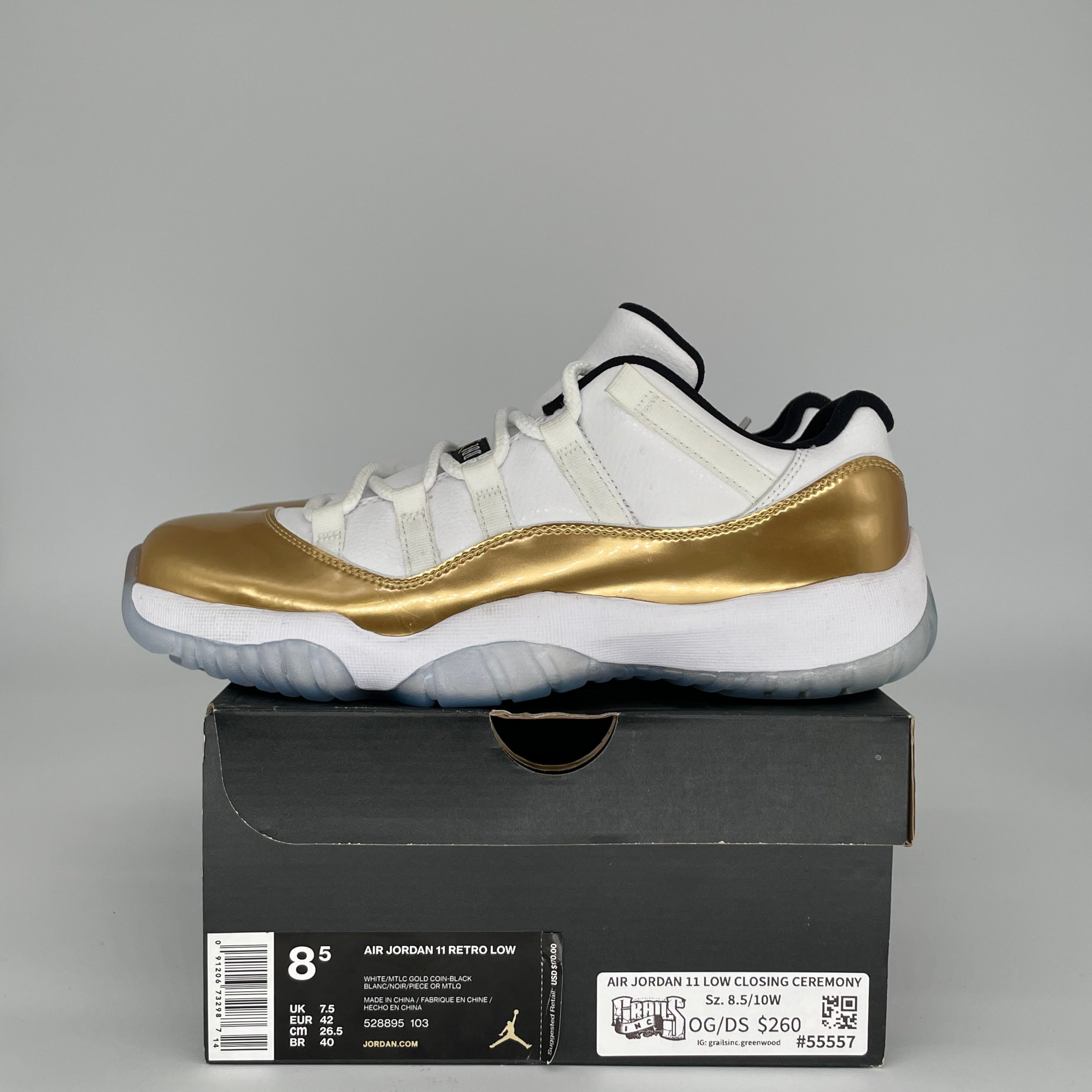 AIR JORDAN 11 LOW CLOSING CEREMONY SIZE 8.5 528895-103