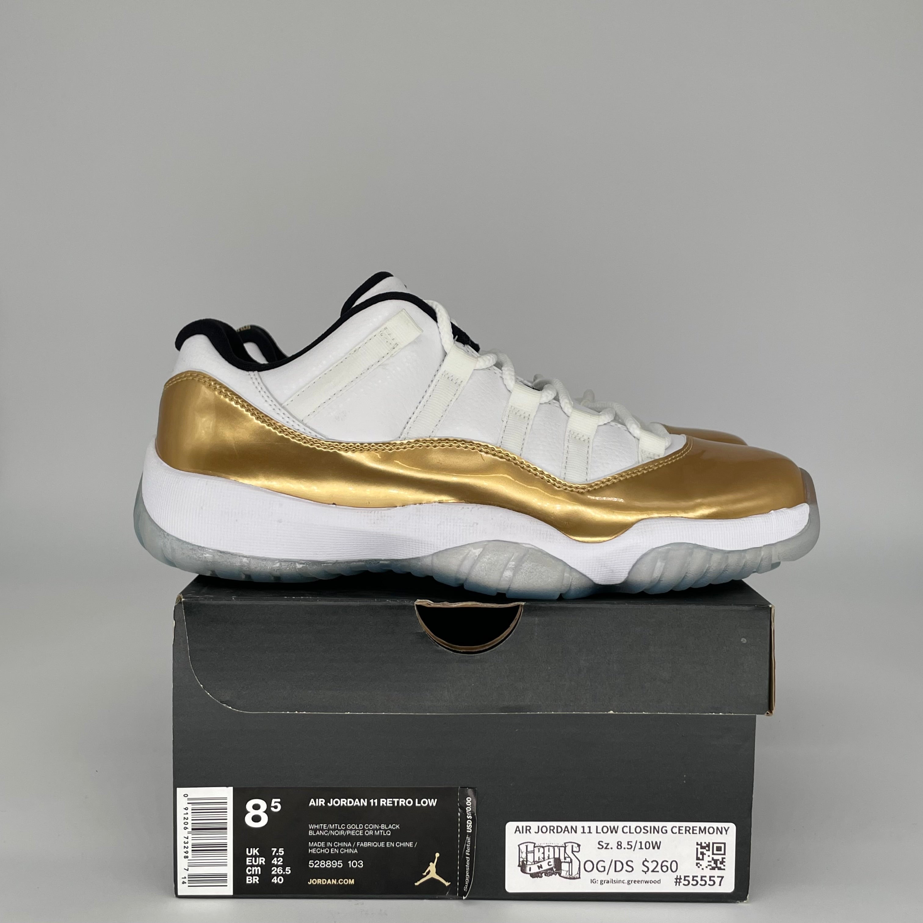 AIR JORDAN 11 LOW CLOSING CEREMONY SIZE 8.5 528895-103