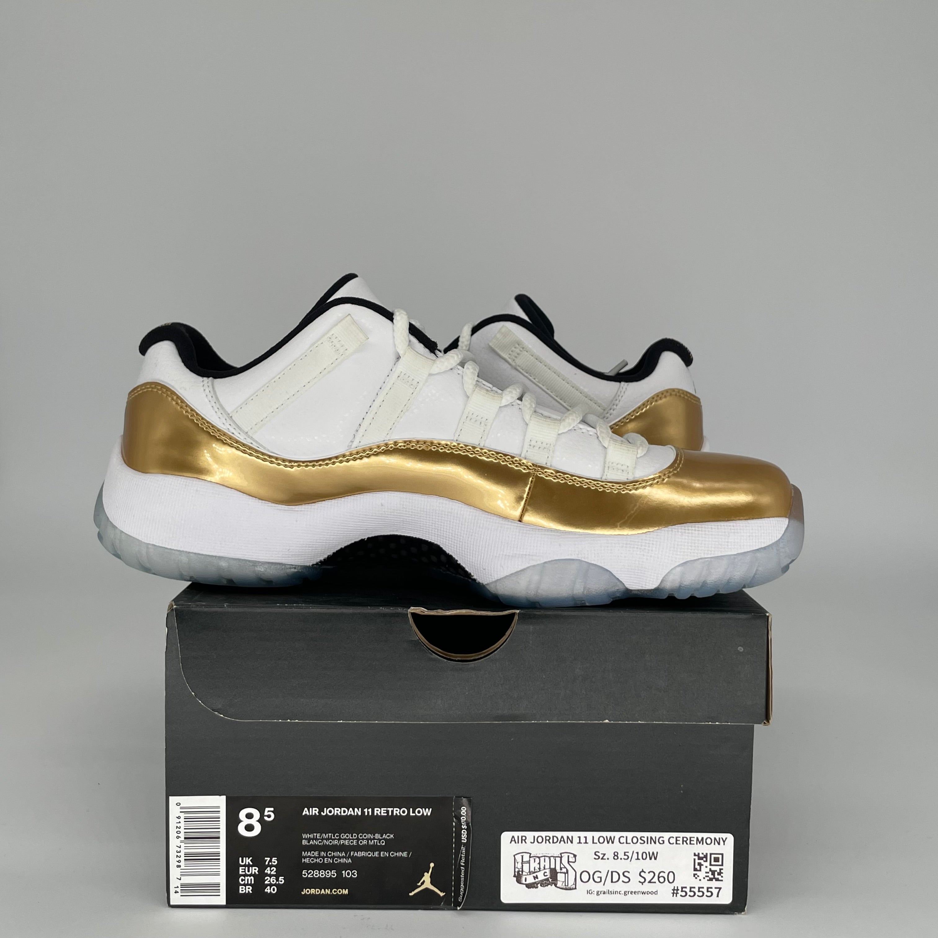AIR JORDAN 11 LOW CLOSING CEREMONY SIZE 8.5 528895-103