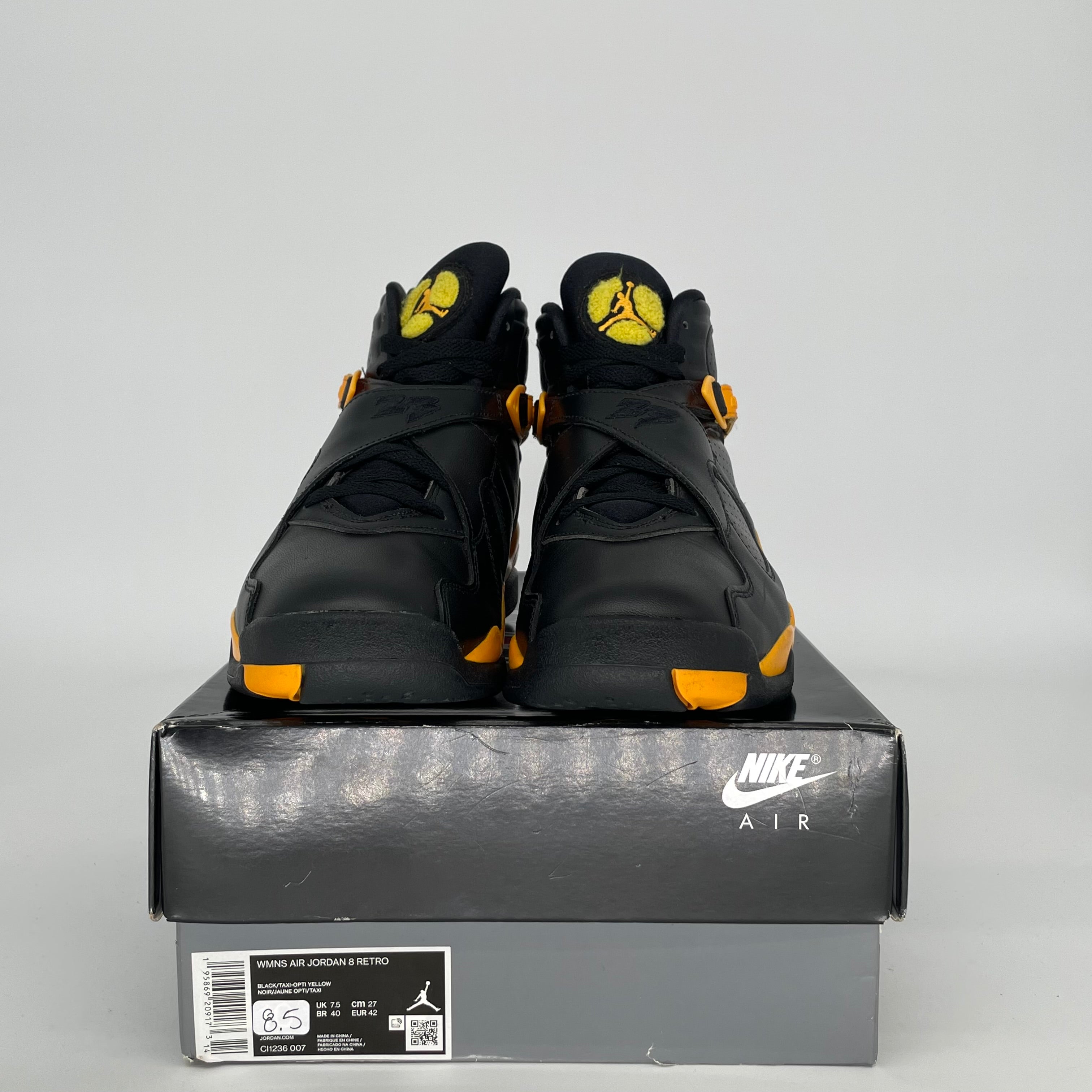 AIR JORDAN 8 TAXI YELLOW BLACK W SIZE 8.5/10W CI1236-007