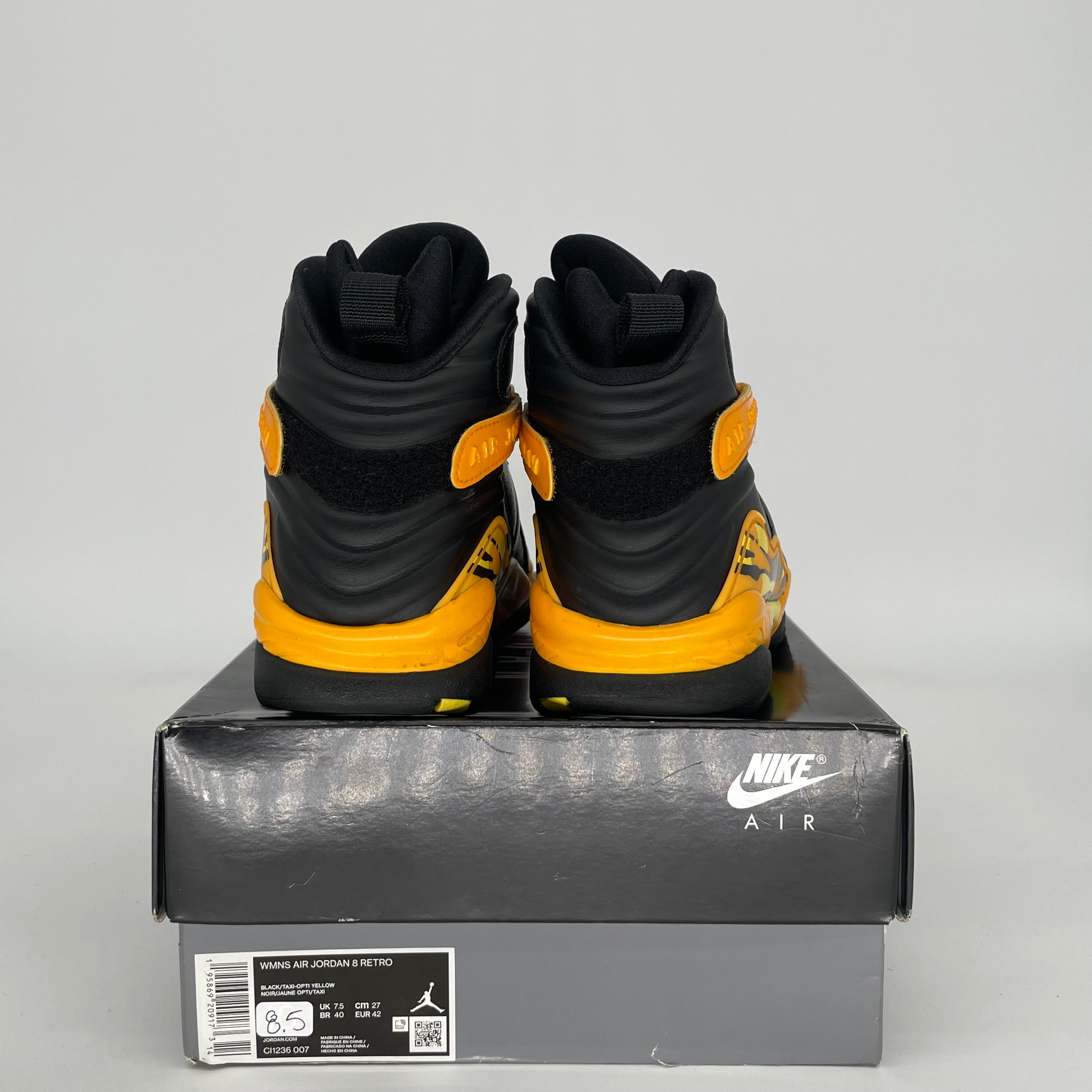 AIR JORDAN 8 TAXI YELLOW BLACK W SIZE 8.5/10W CI1236-007