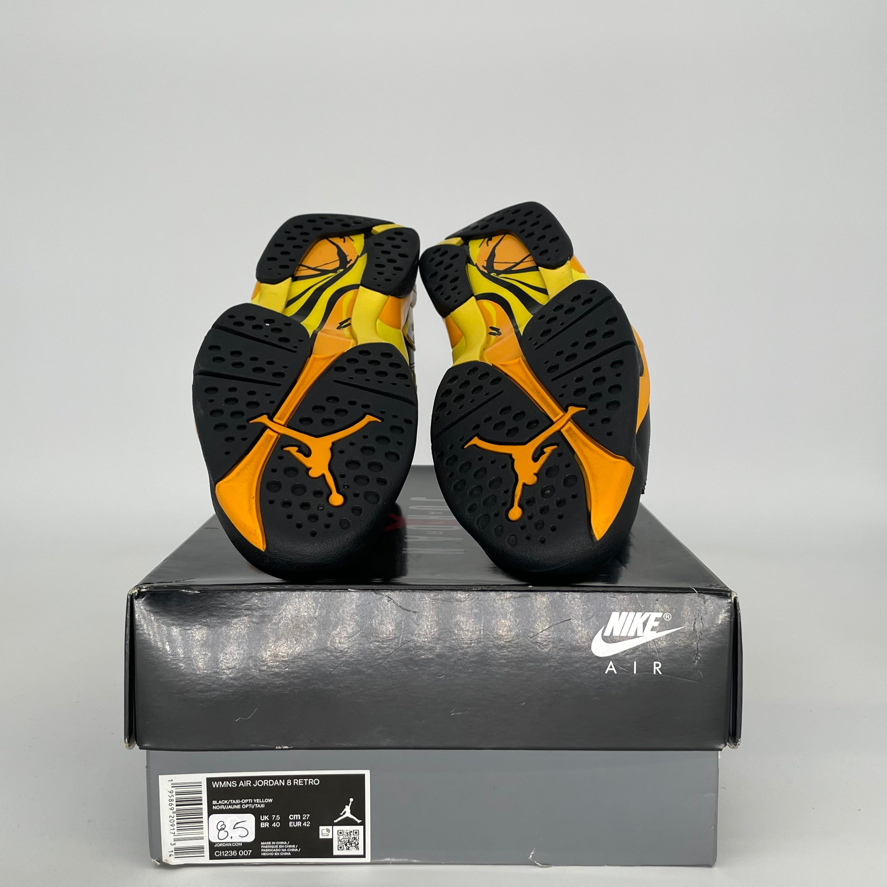 AIR JORDAN 8 TAXI YELLOW BLACK W SIZE 8.5/10W CI1236-007