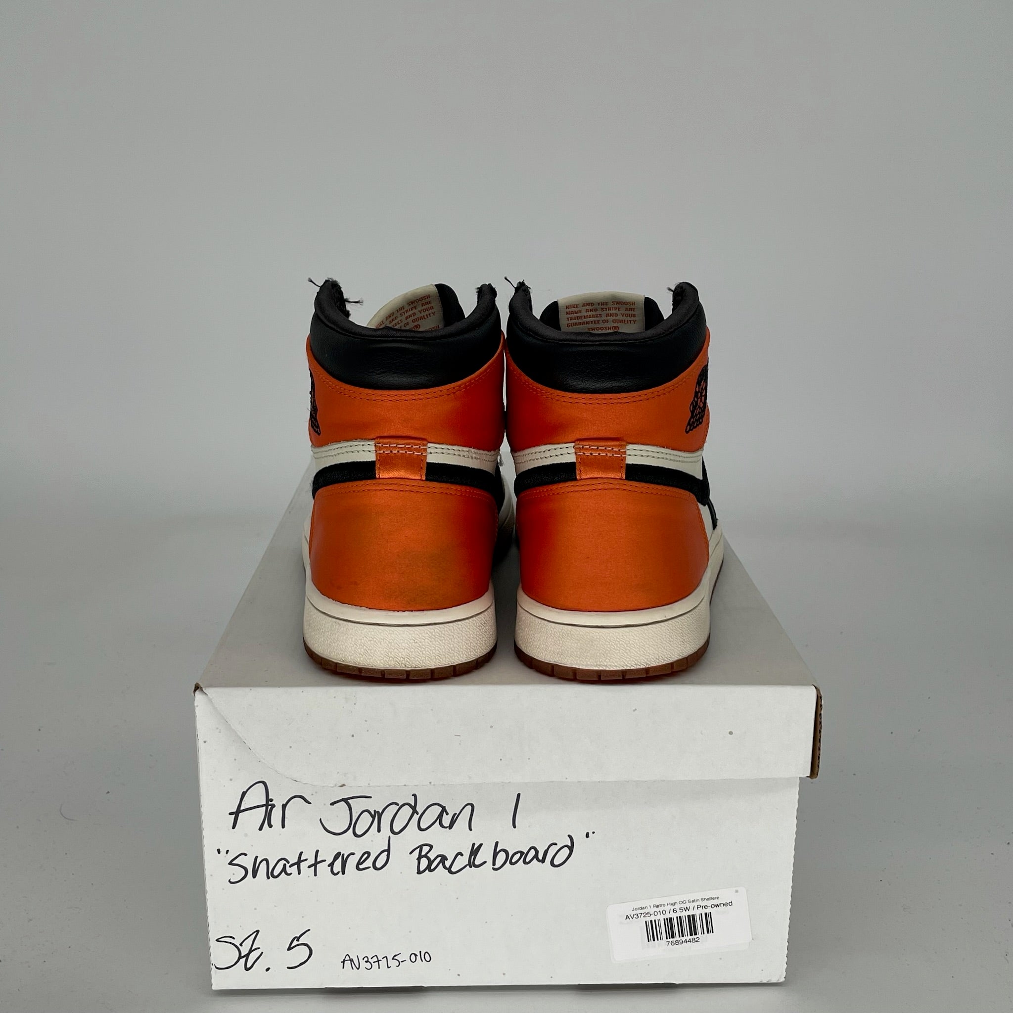 AIR JORDAN 1 SATIN SHATTERED BACKBOARD W SIZE 5/6.5W AV3725-010