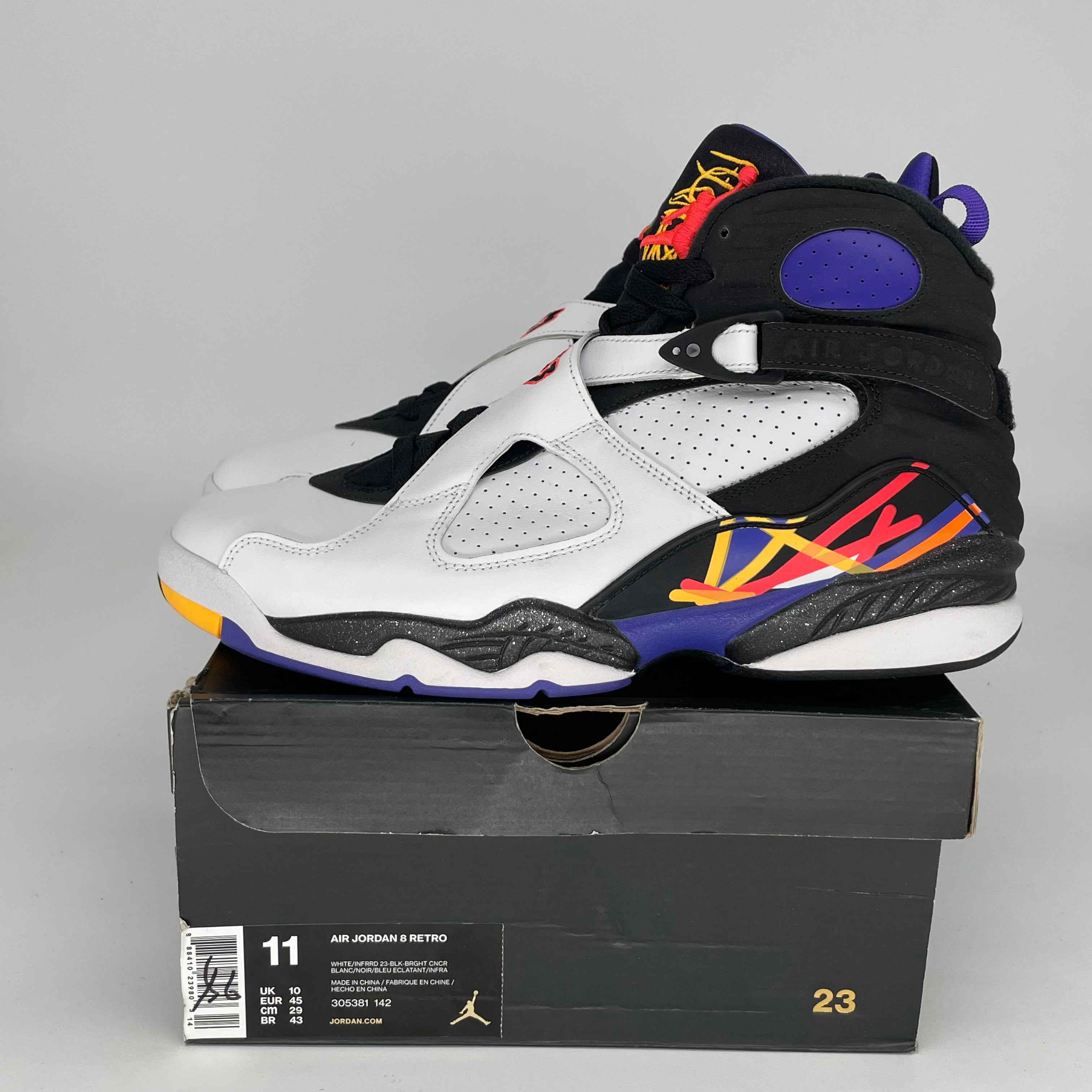 AIR JORDAN 8 THREE PEAT SIZE 11 305381-142