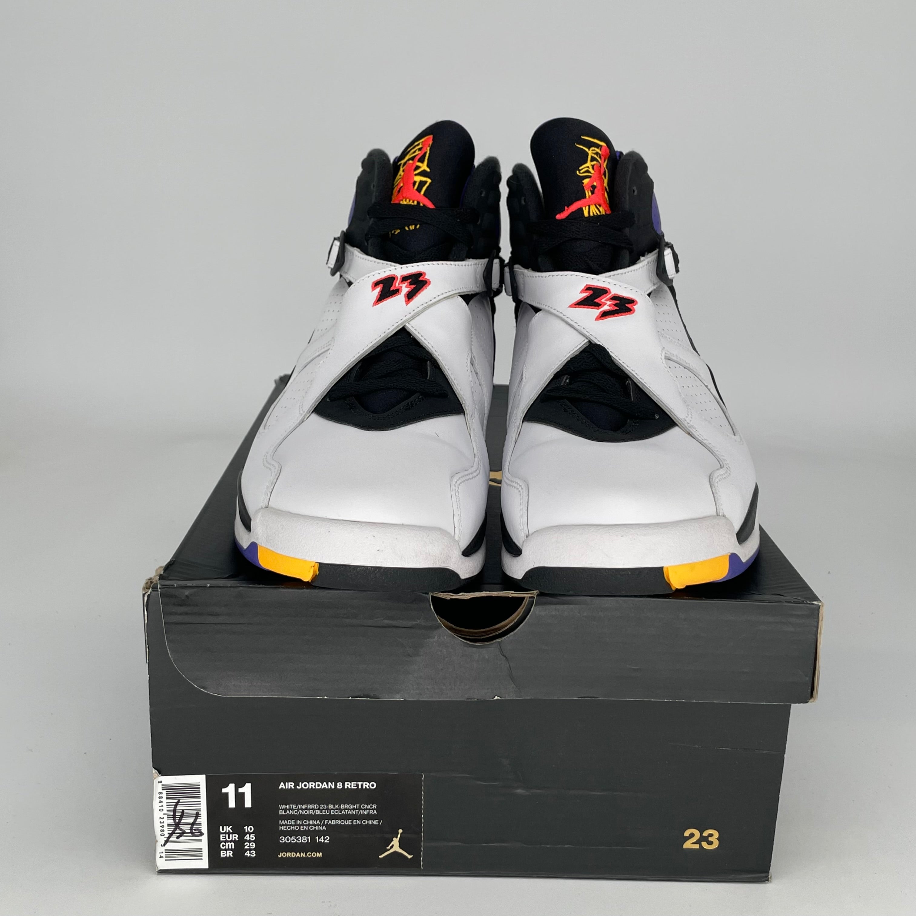 AIR JORDAN 8 THREE PEAT SIZE 11 305381-142