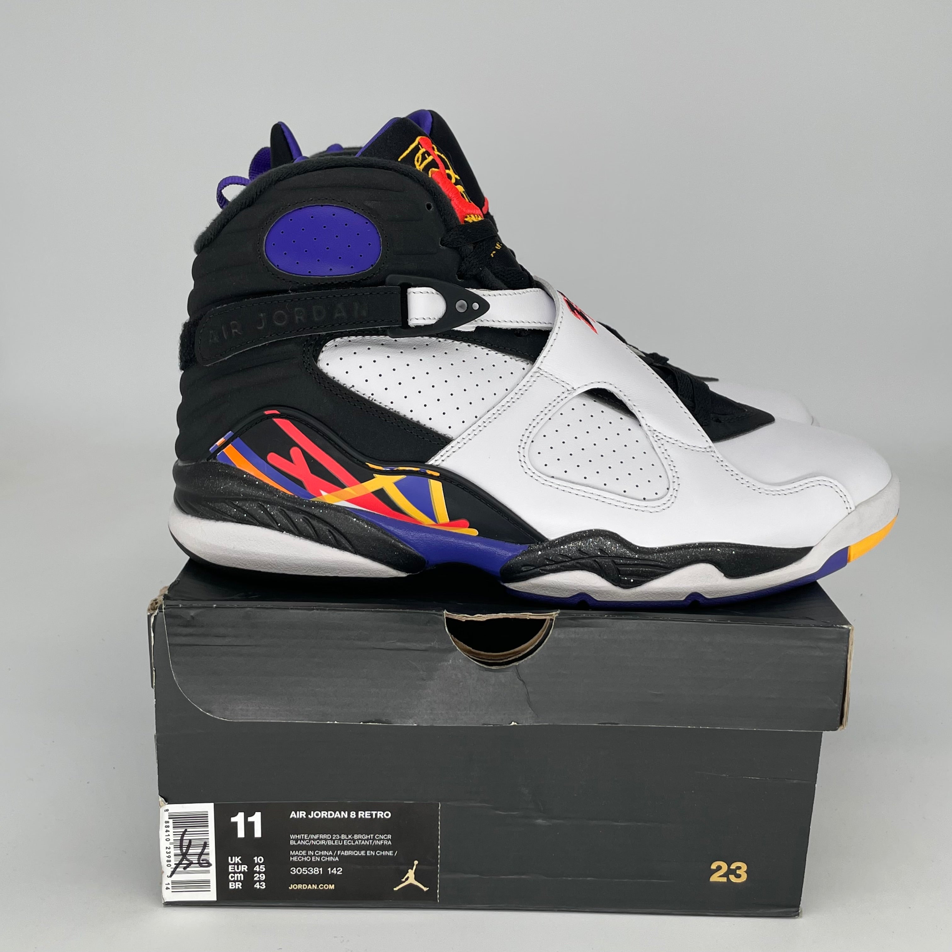 AIR JORDAN 8 THREE PEAT SIZE 11 305381-142