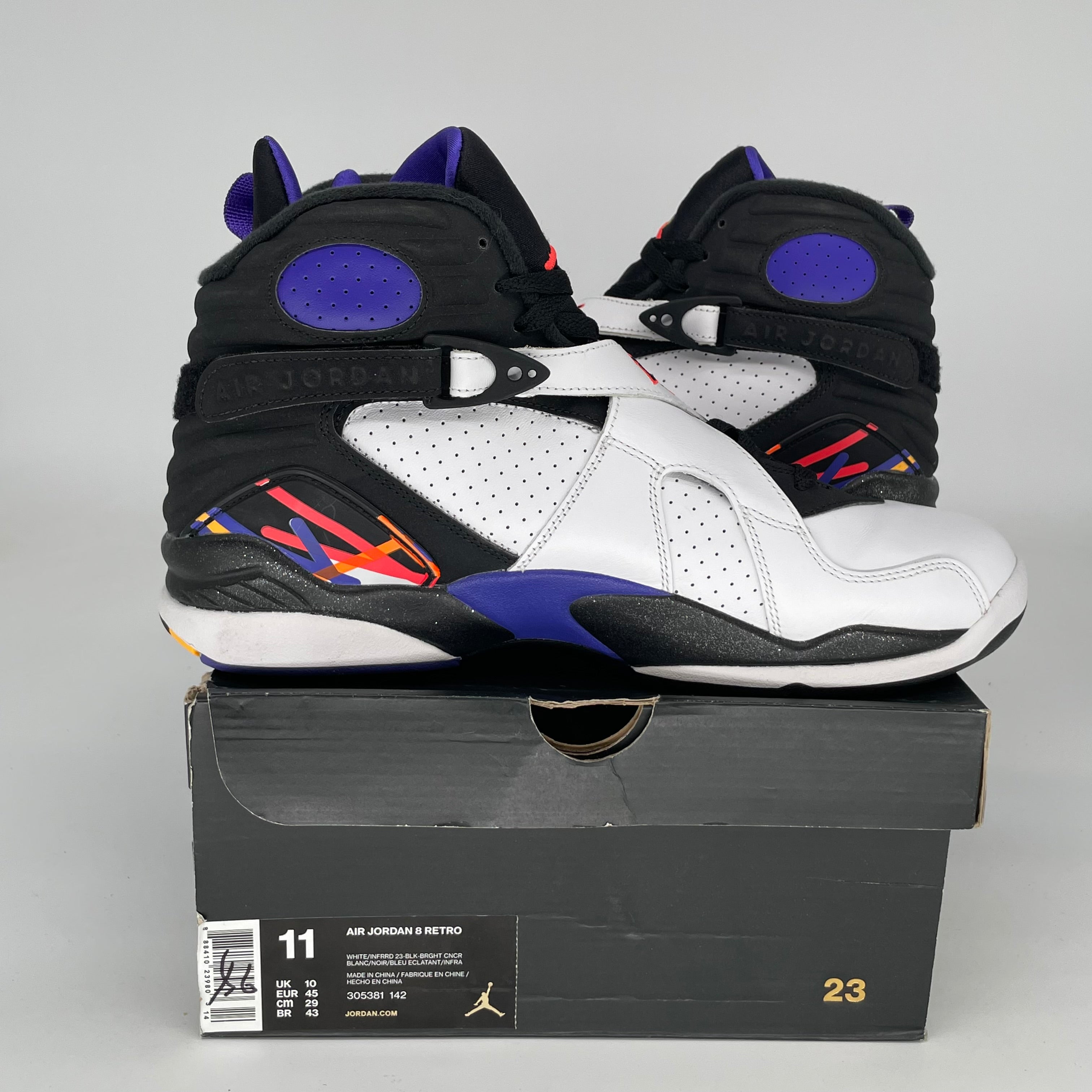 AIR JORDAN 8 THREE PEAT SIZE 11 305381-142