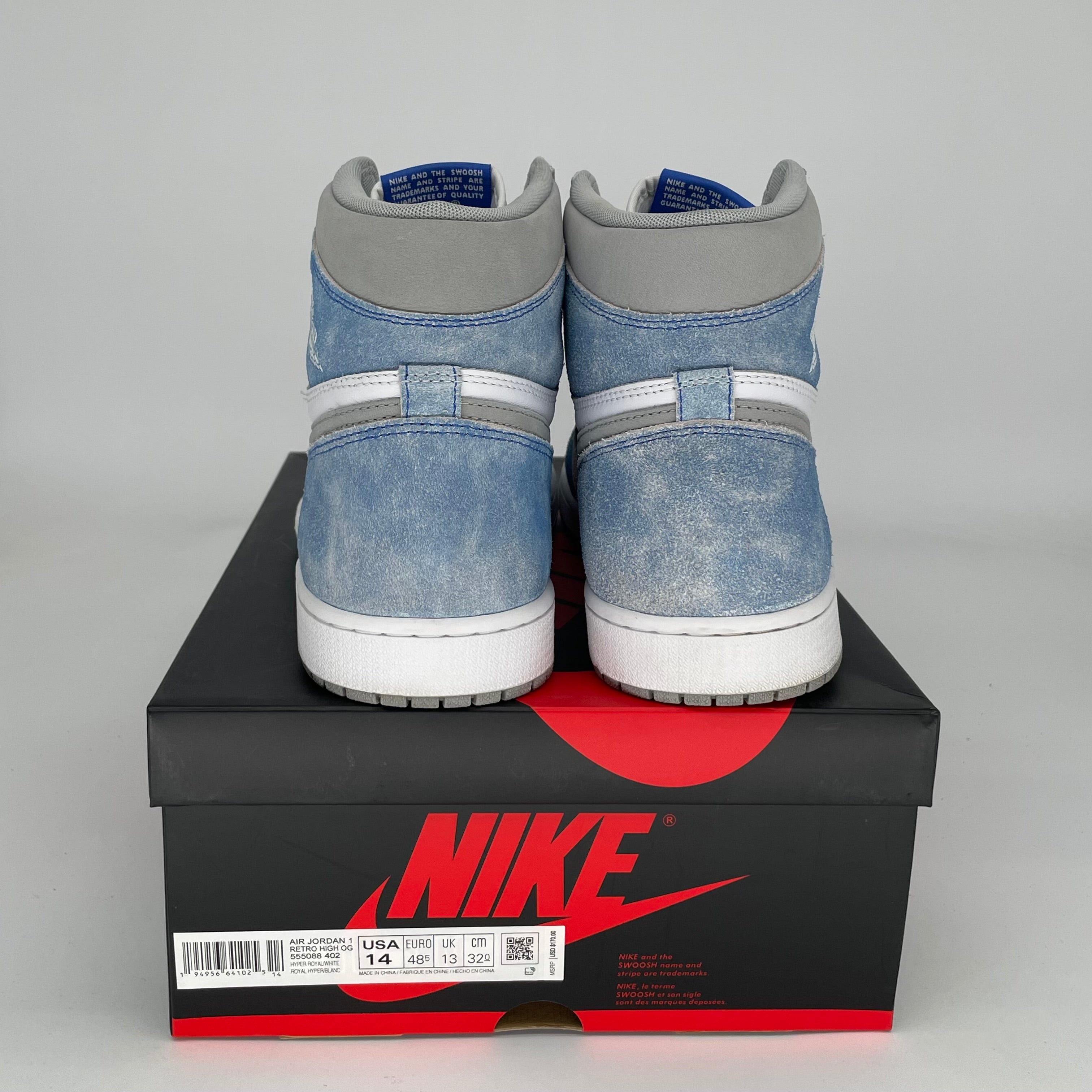 AIR JORDAN 1 HYPER ROYAL SIZE 14 555088-402