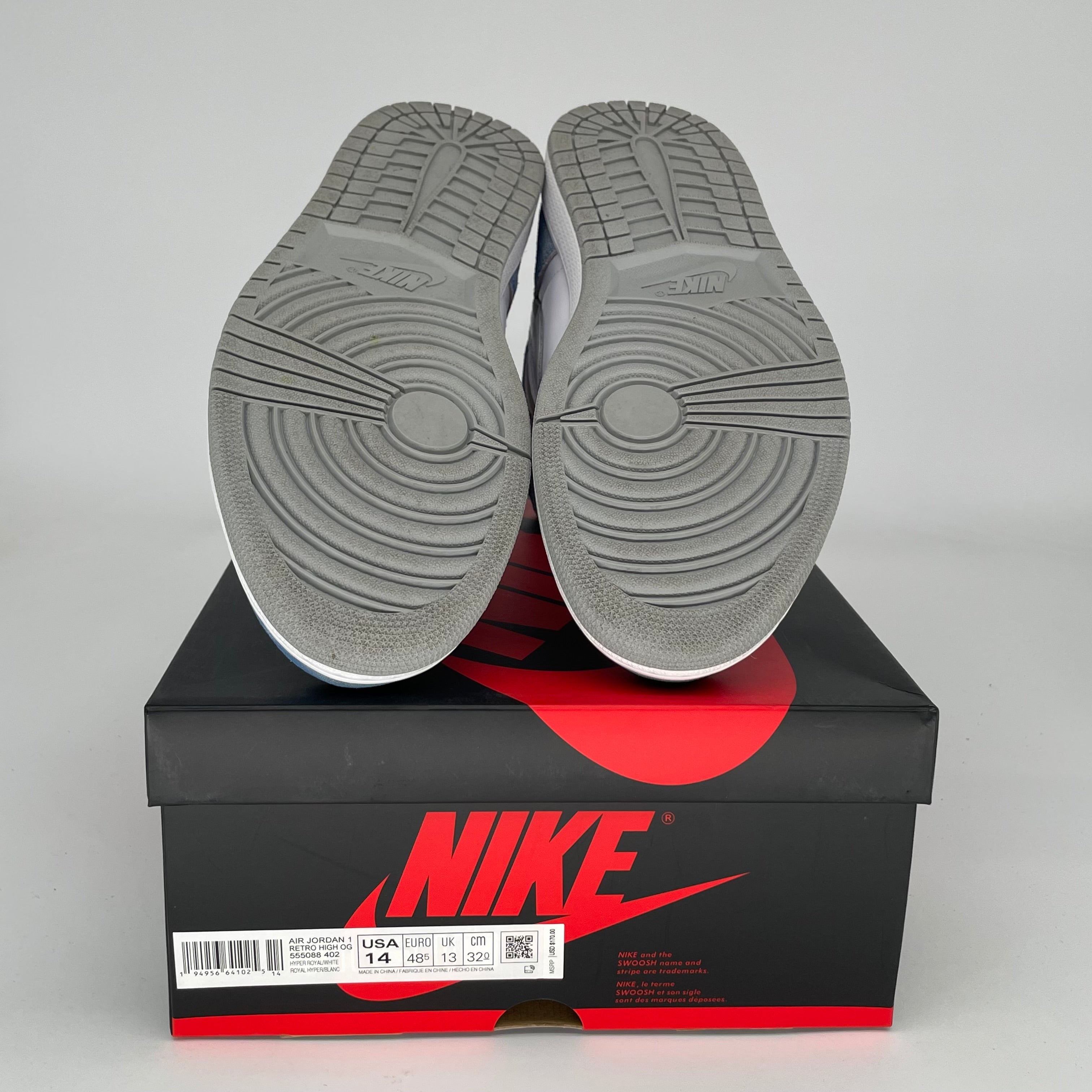 AIR JORDAN 1 HYPER ROYAL SIZE 14 555088-402