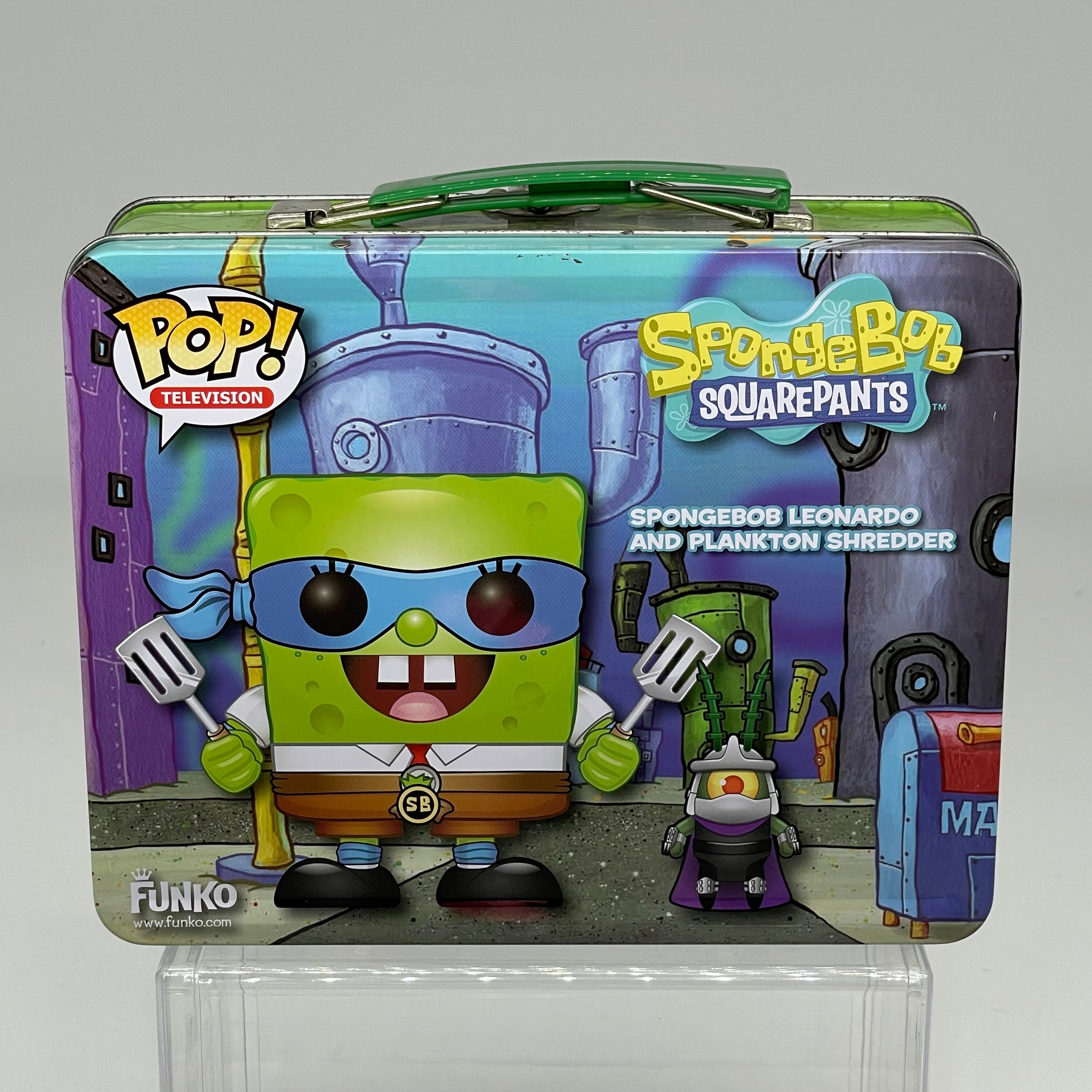 FUNKO POP SPONGEBOB LEONARDO AND PLANKTON SHREDDER TMNT LUNCHBOX LE 1000 SDCC