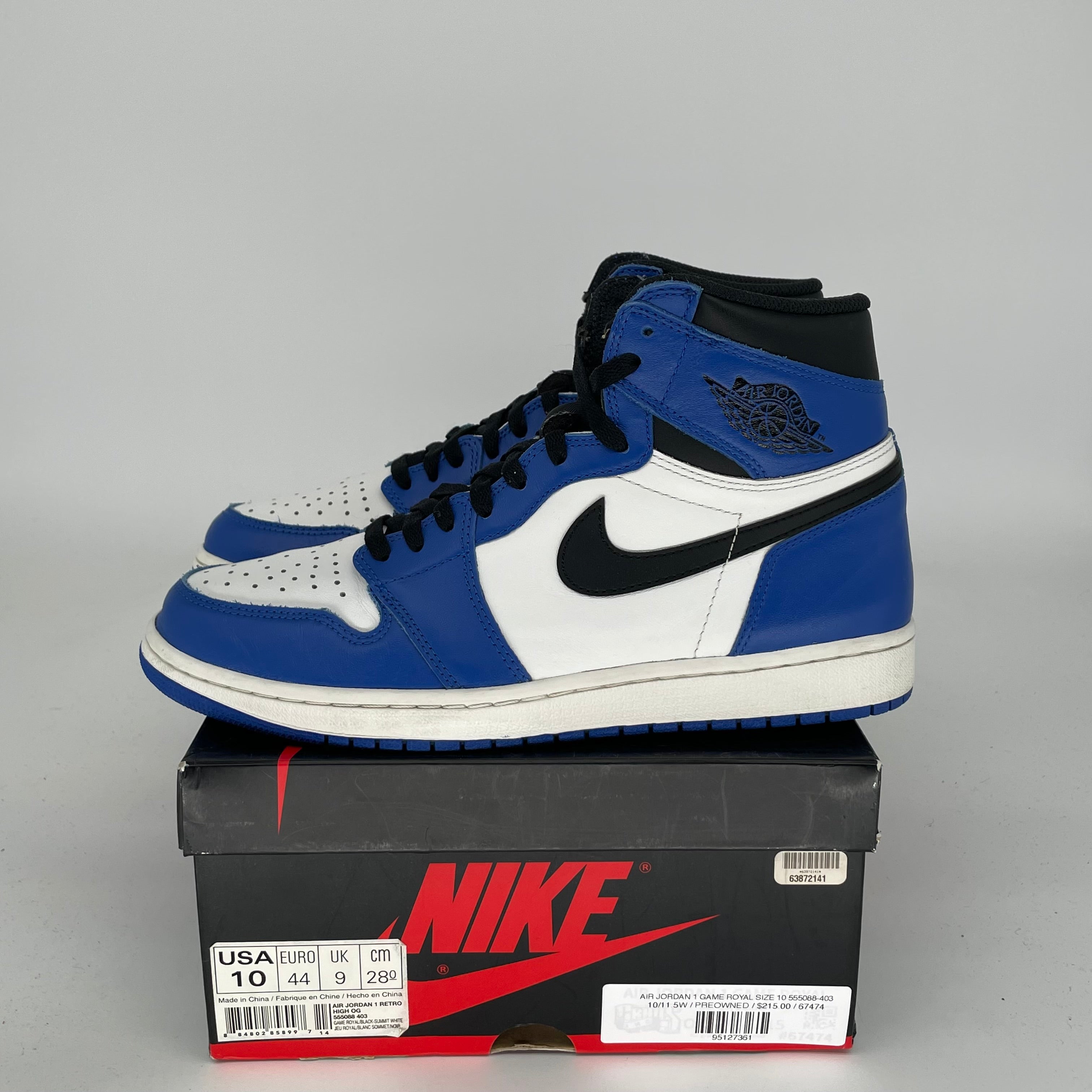 AIR JORDAN 1 GAME ROYAL SIZE 10 555088-403