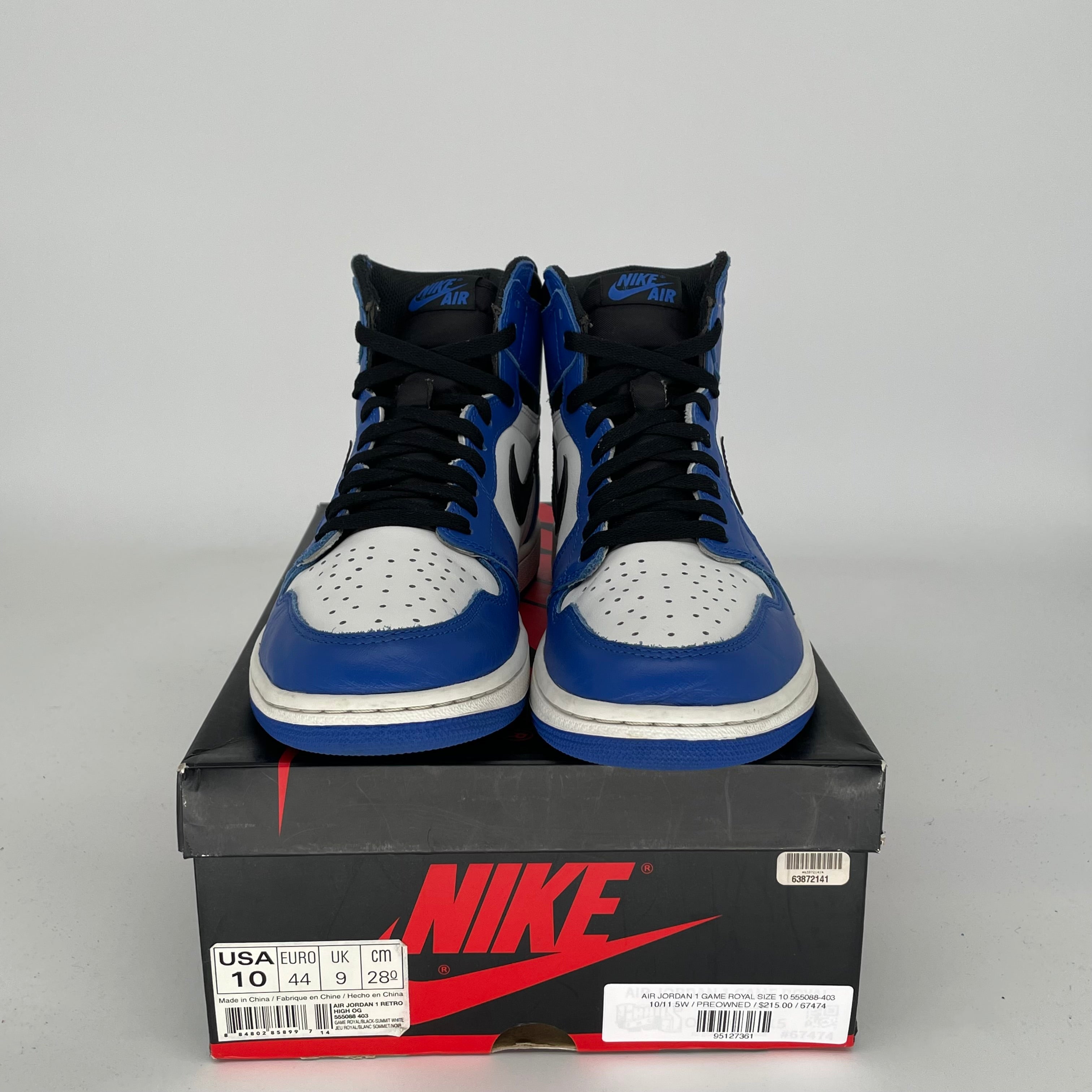 AIR JORDAN 1 GAME ROYAL SIZE 10 555088-403