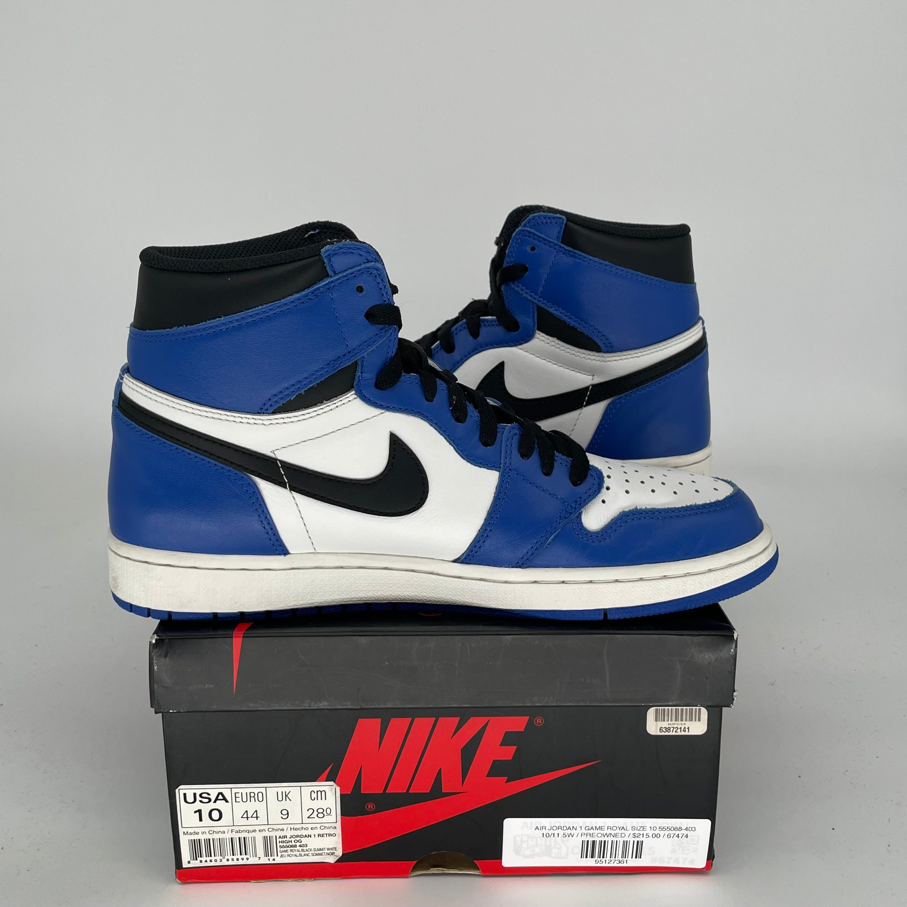 AIR JORDAN 1 GAME ROYAL SIZE 10 555088-403