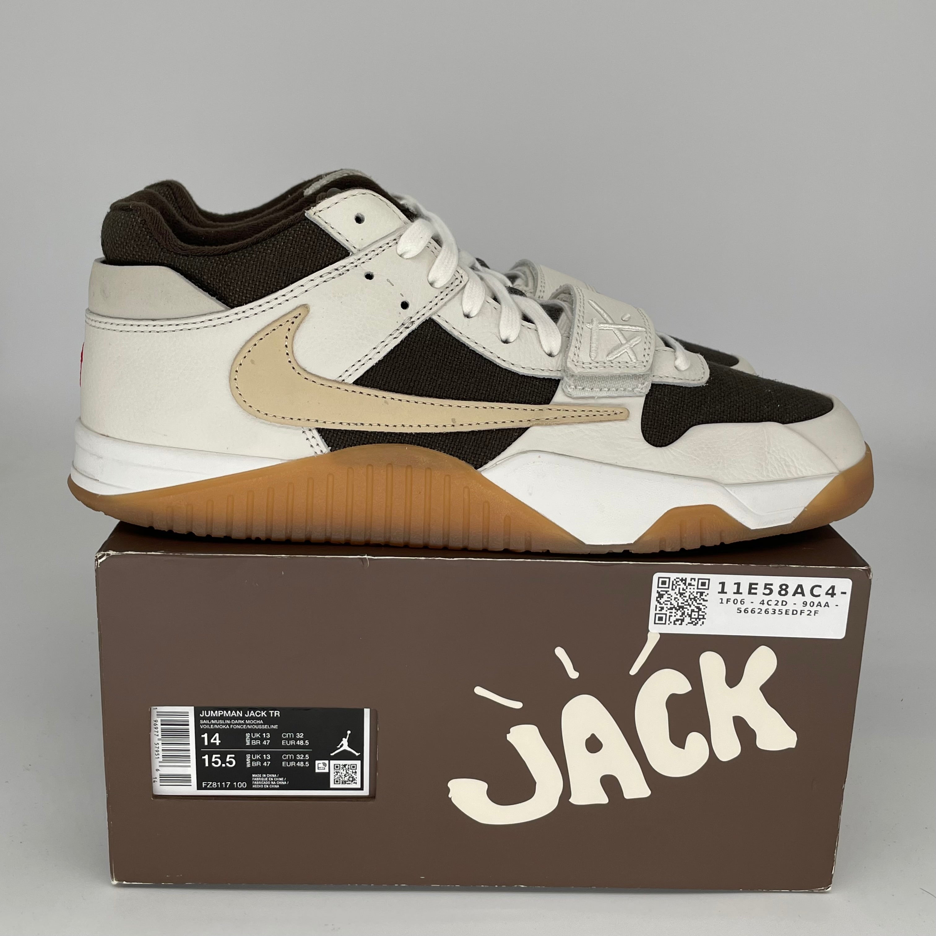 JORDAN JUMPMAN JACK TR TRAVIS SCOTT SAIL SIZE 14 FZ8117-100
